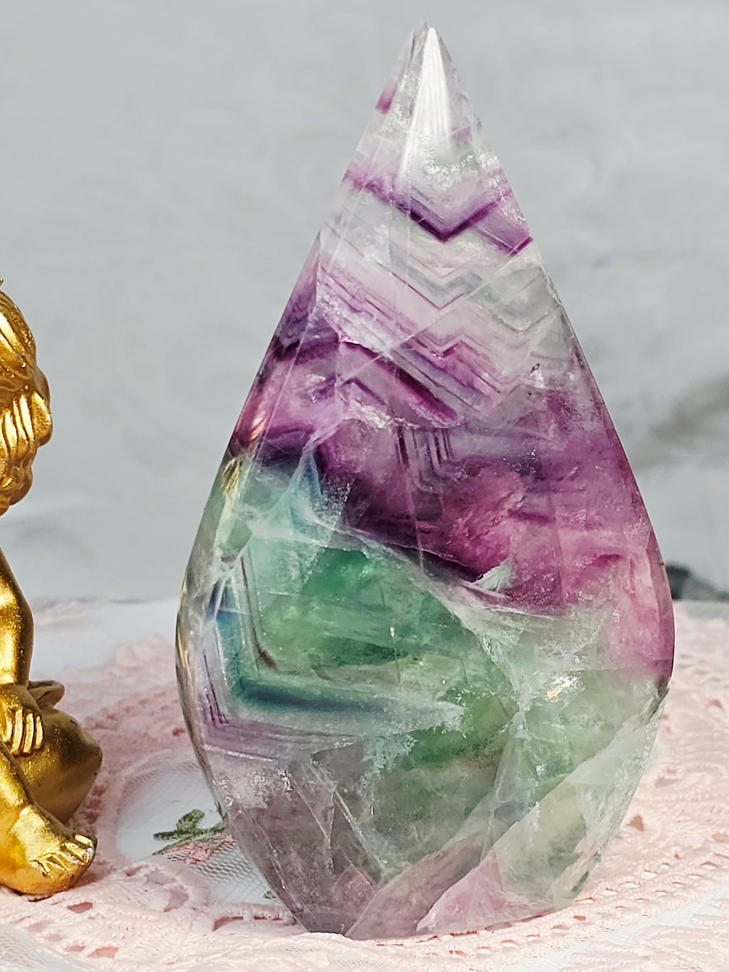 Fluorite Flame, Crystal Flame, Handmade, Crystal Flame