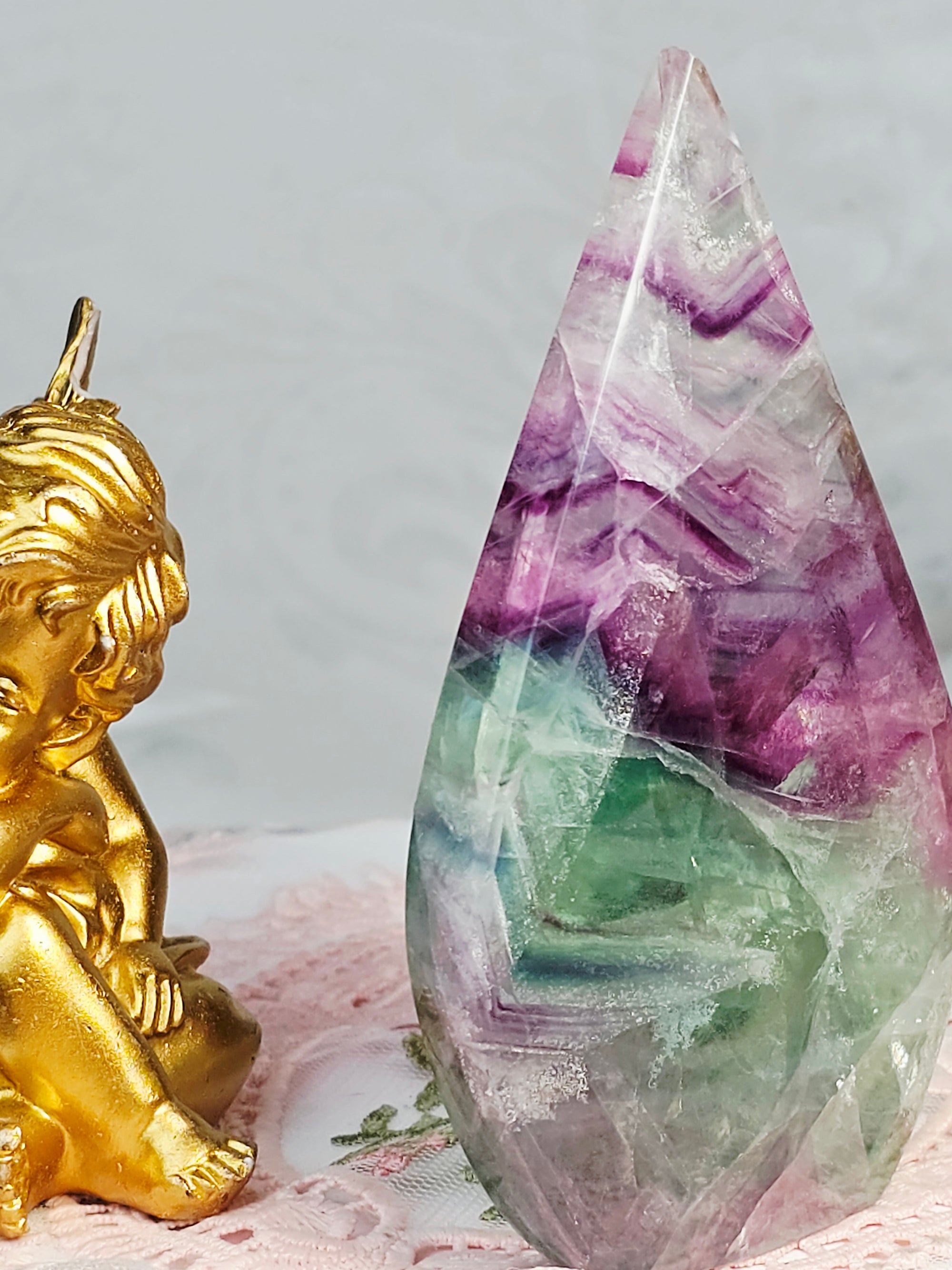 Fluorite Flame, Crystal Flame, Handmade, Crystal Flame
