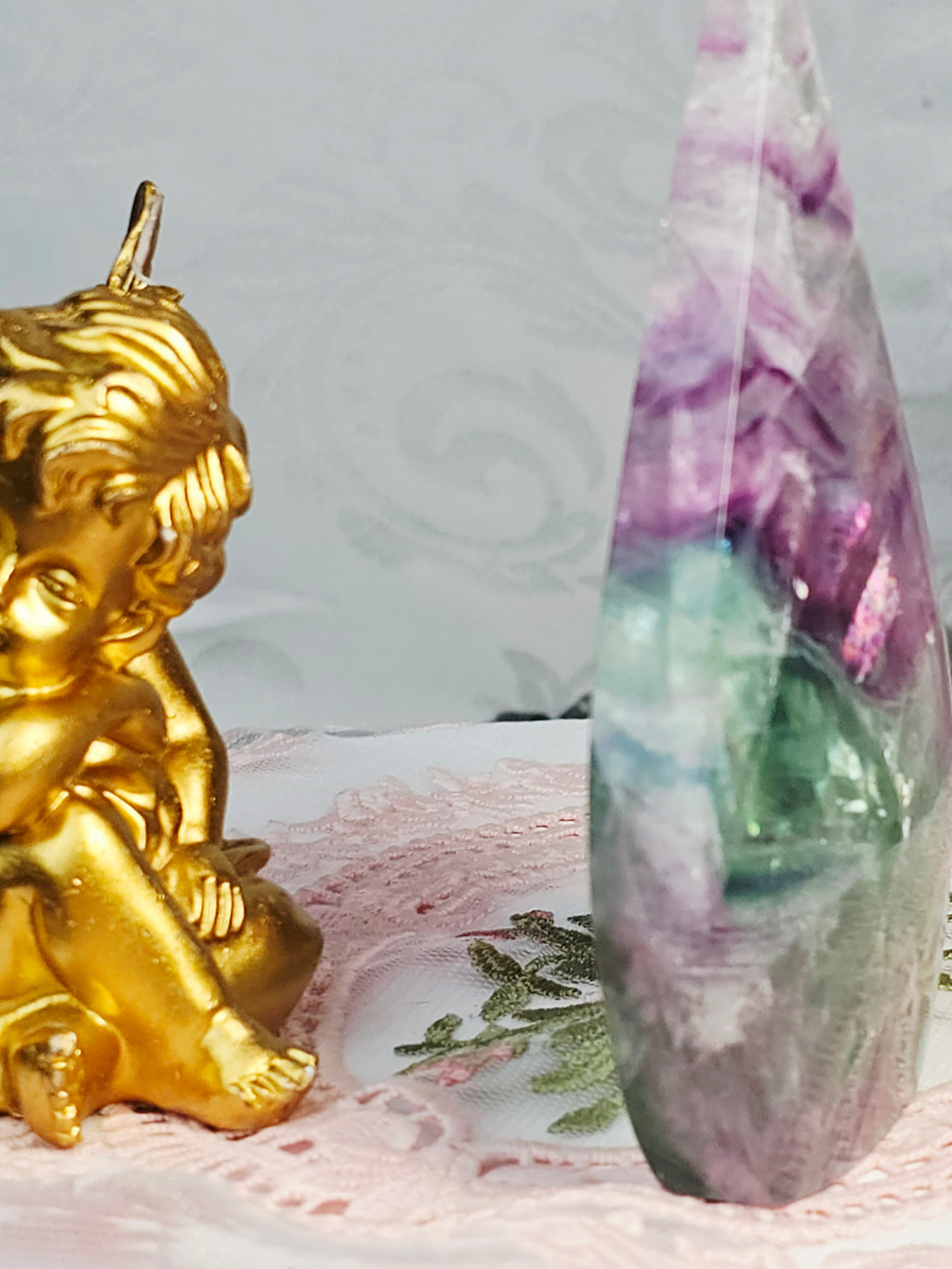 Fluorite Flame, Crystal Flame, Handmade, Crystal Flame