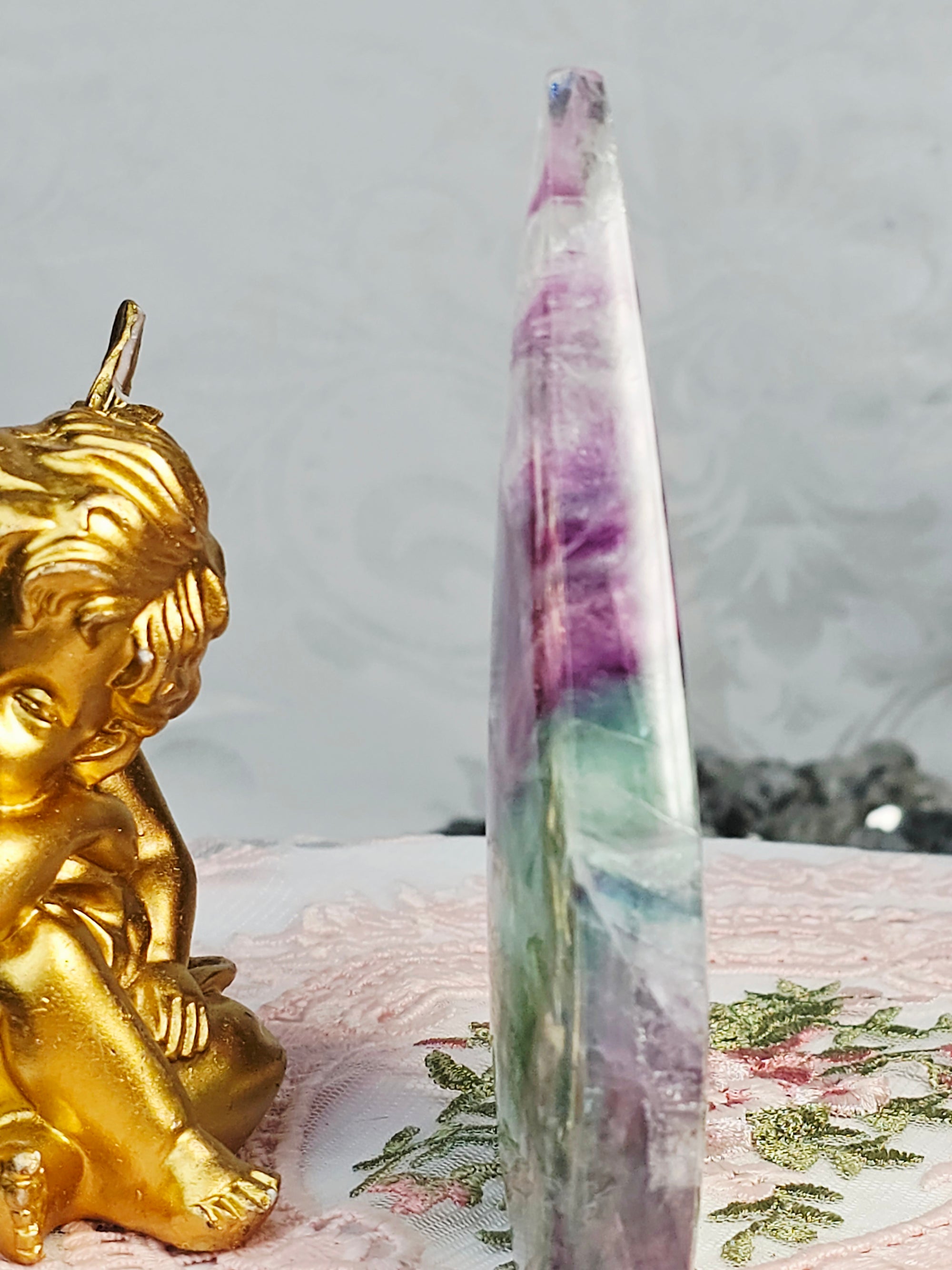 Fluorite Flame, Crystal Flame, Handmade, Crystal Flame