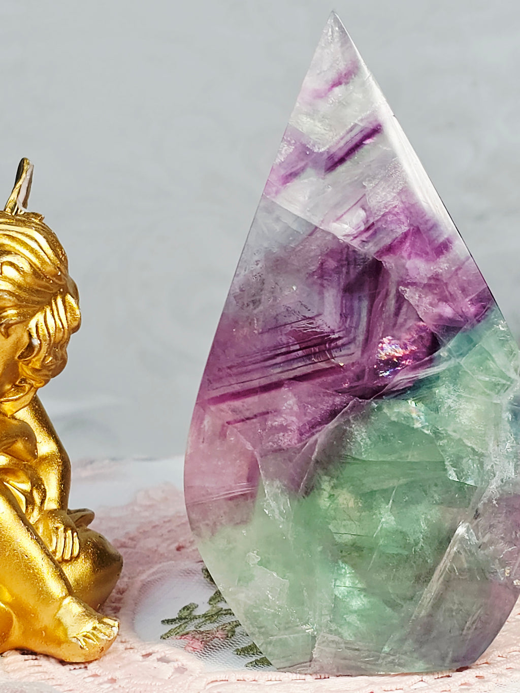 Fluorite Flame, Crystal Flame, Handmade, Crystal Flame