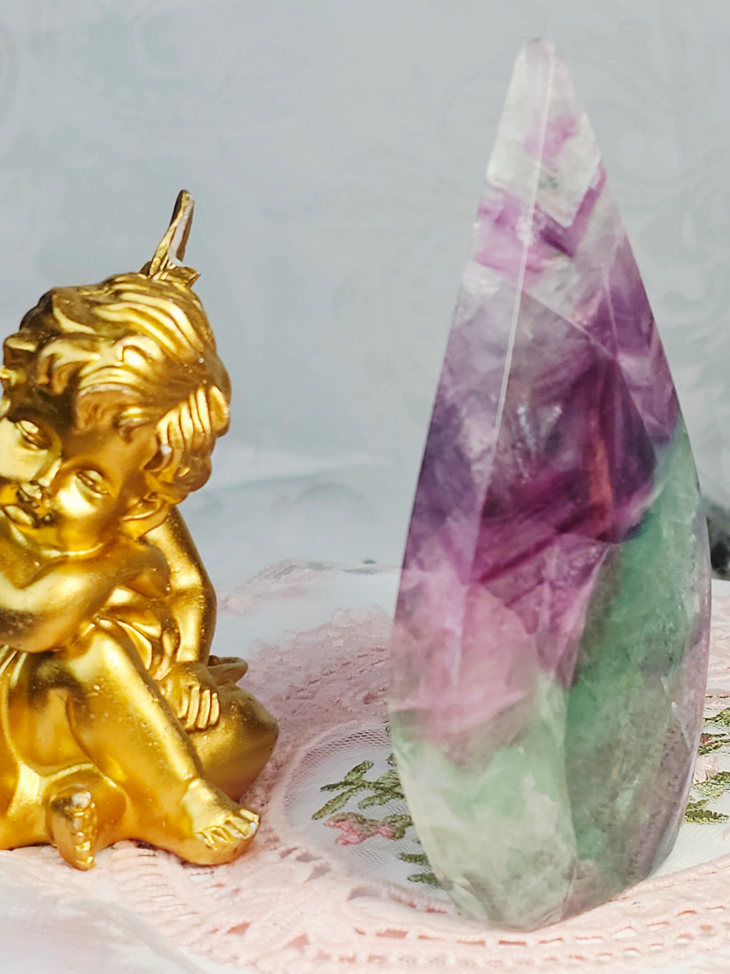 Fluorite Flame, Crystal Flame, Handmade, Crystal Flame