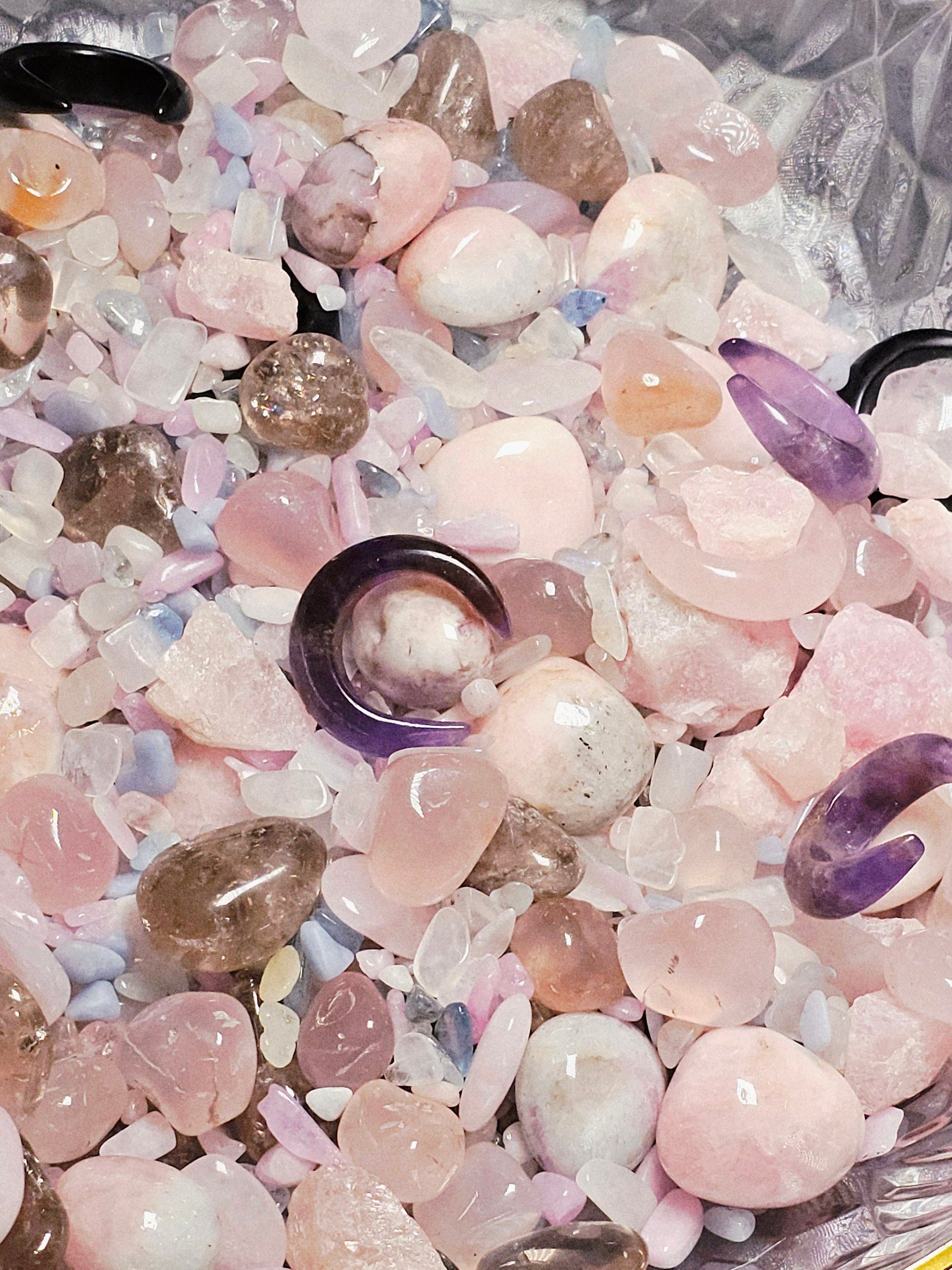 Mystical Crystal Confetti, Morganite, Aquamarine, Kunzite, Moonstone, Pink Chalcedony