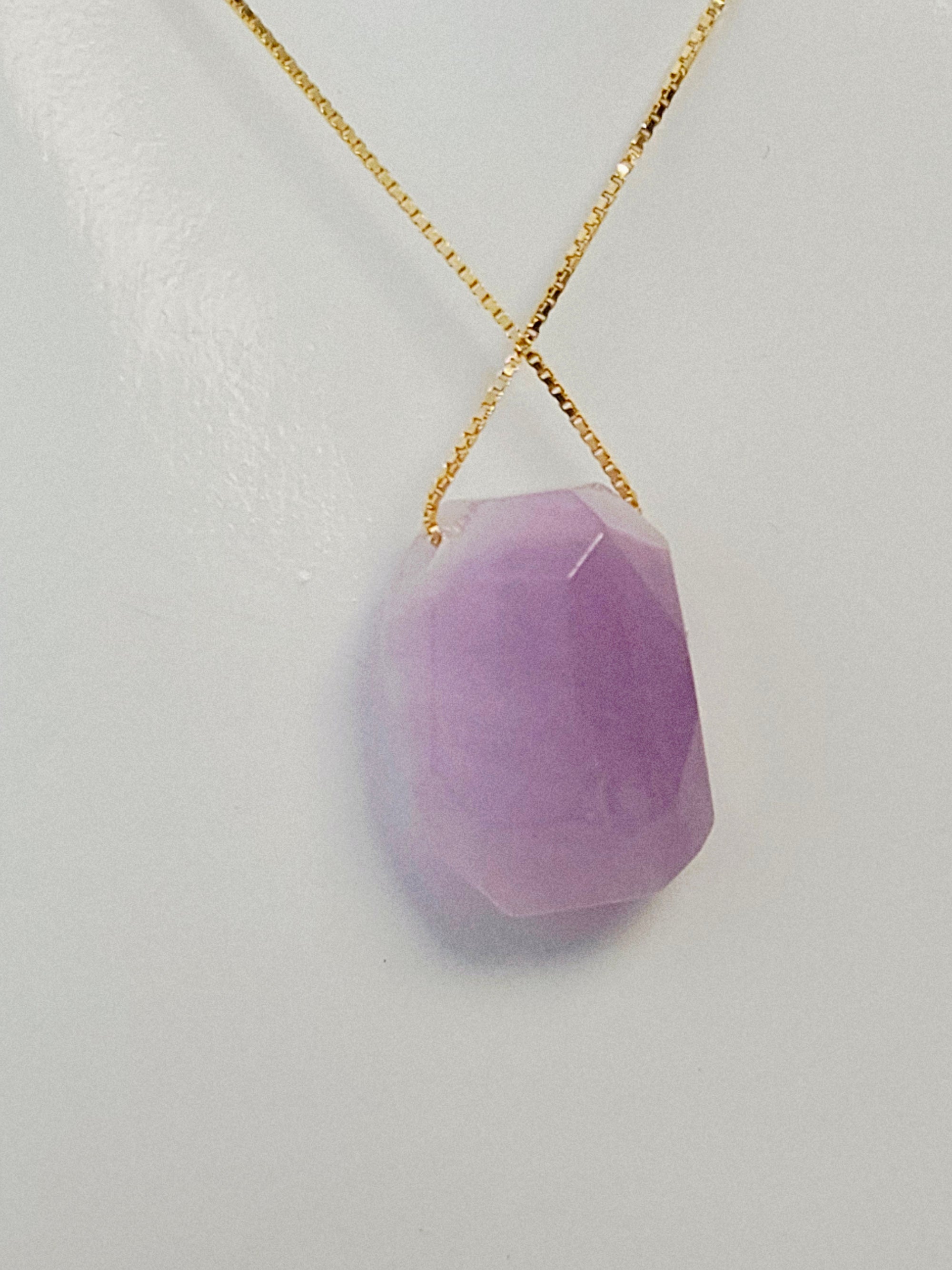 Kunzite Faceted Necklace, boho, Hippie, gifts for her, birthday,  love energy, romance, love necklace,Crystal healing