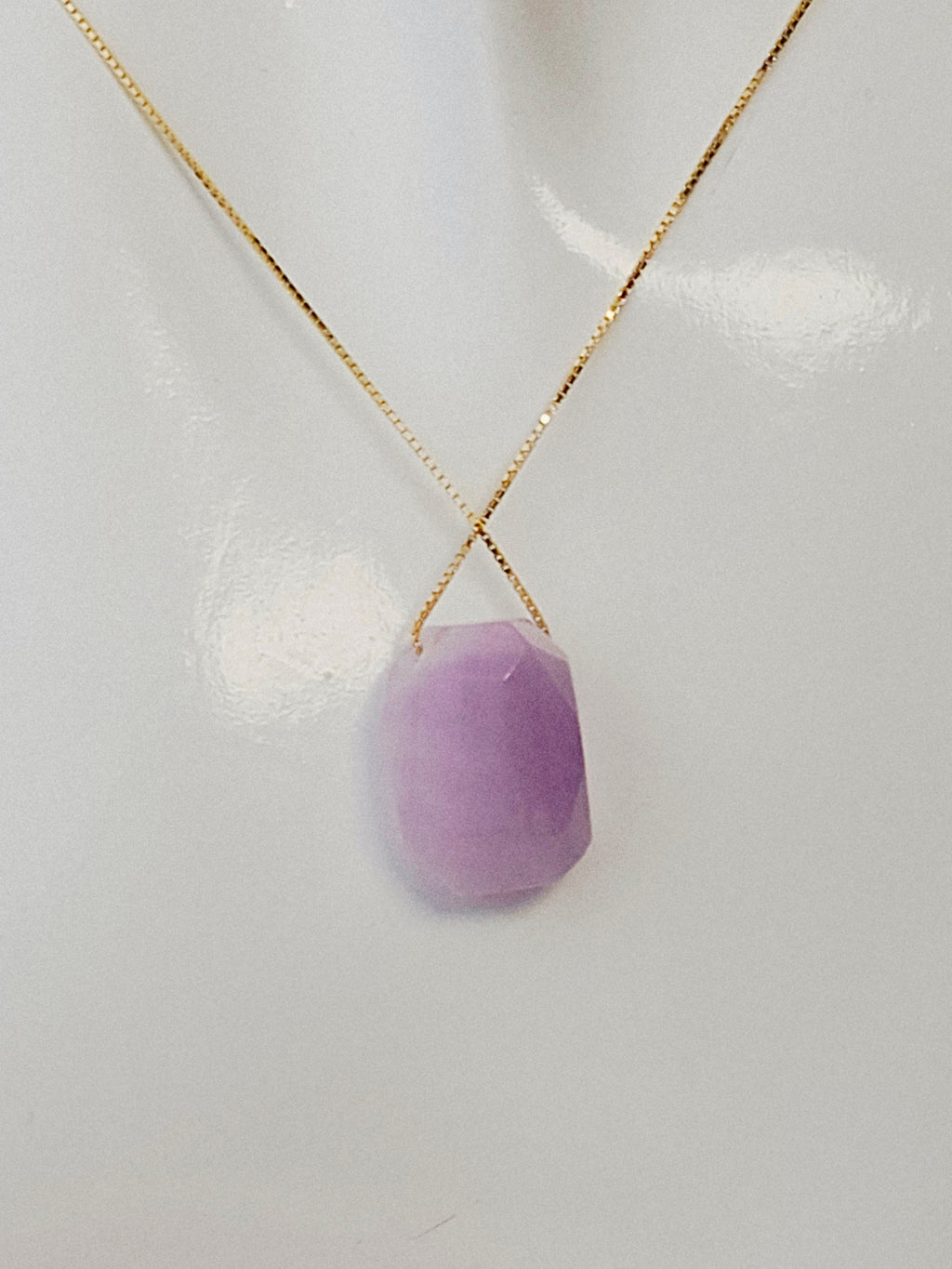 Kunzite Faceted Necklace, boho, Hippie, gifts for her, birthday,  love energy, romance, love necklace,Crystal healing