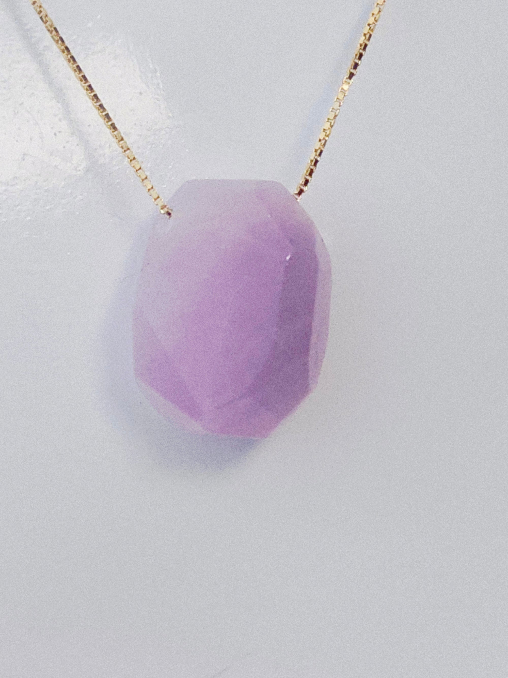 Kunzite Faceted Necklace, boho, Hippie, gifts for her, birthday,  love energy, romance, love necklace,Crystal healing