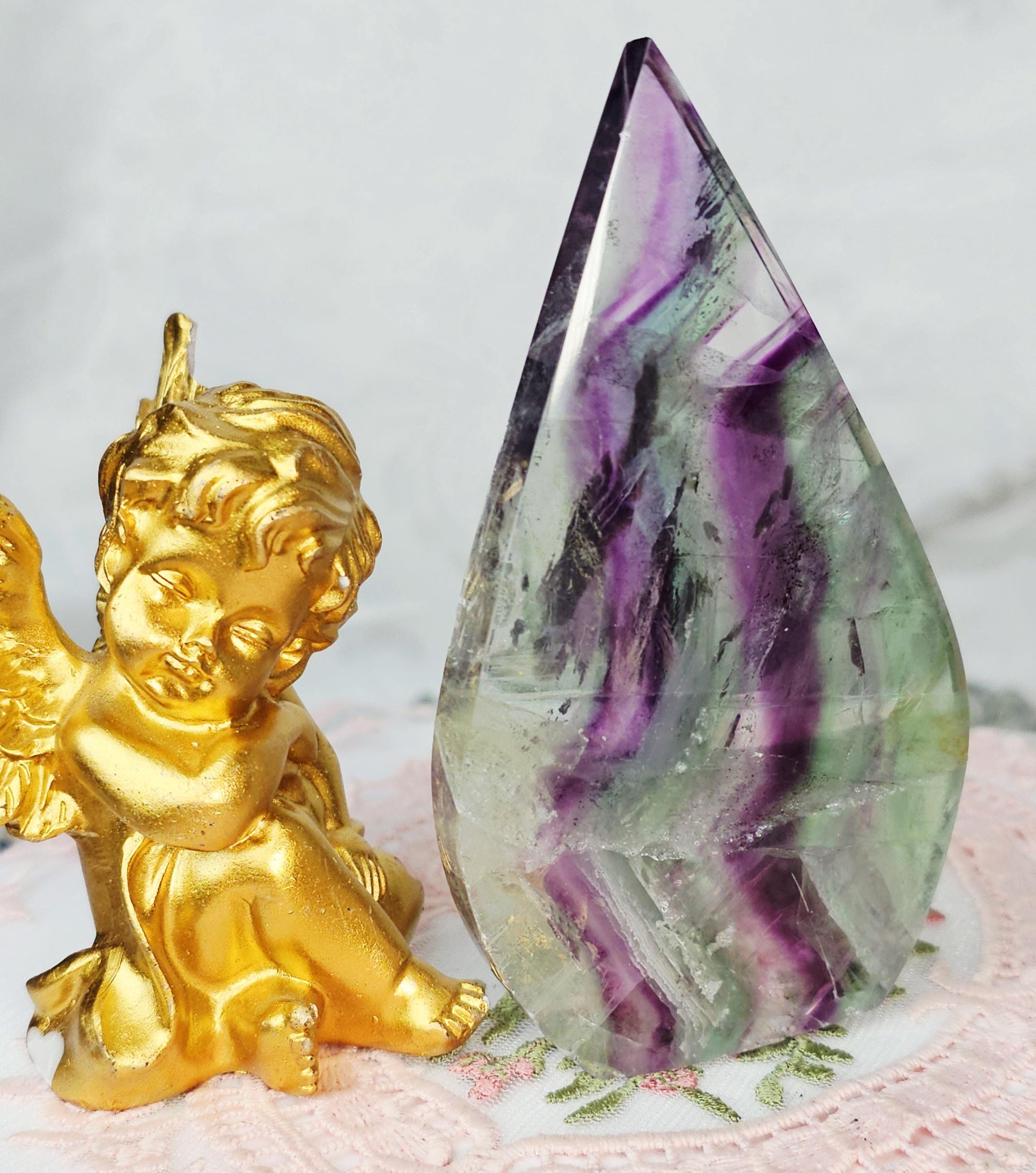 Fluorite Flame,  Crystal Flame Handmade, Crystal