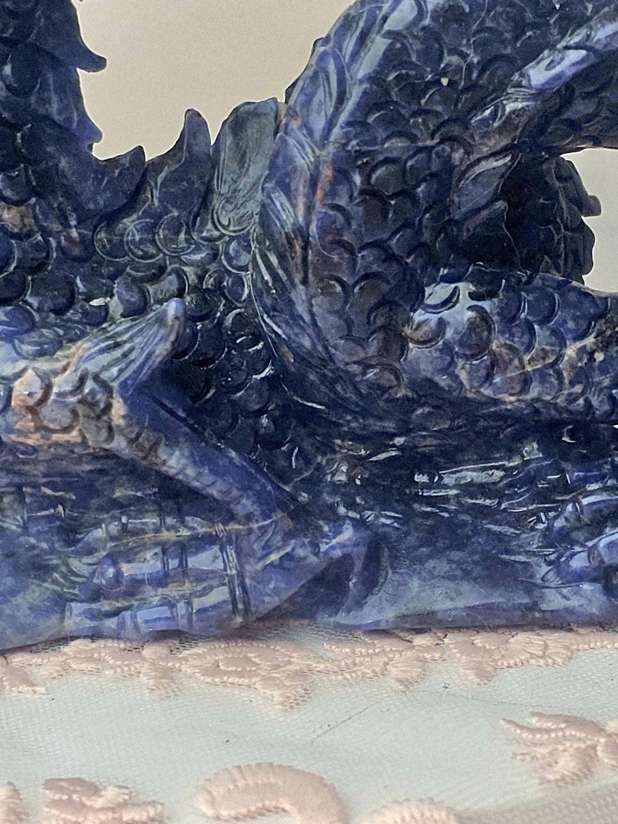 Sodalite Crystal Dragon Sculpture, Healing Home Decor
