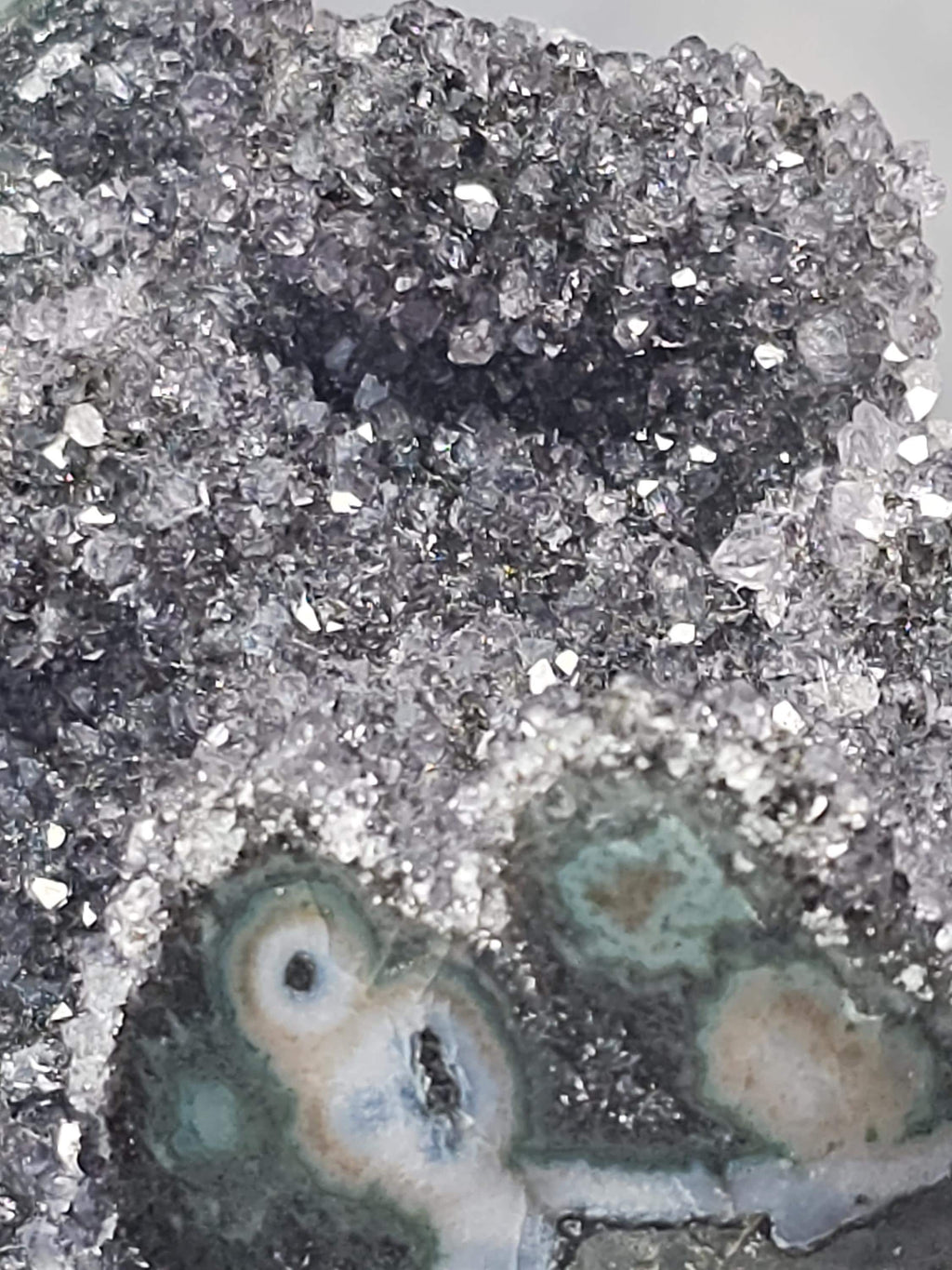 Rare Black Amethyst Stalactite on a Stand, Black Amethyst, Uruguay Statement Piece