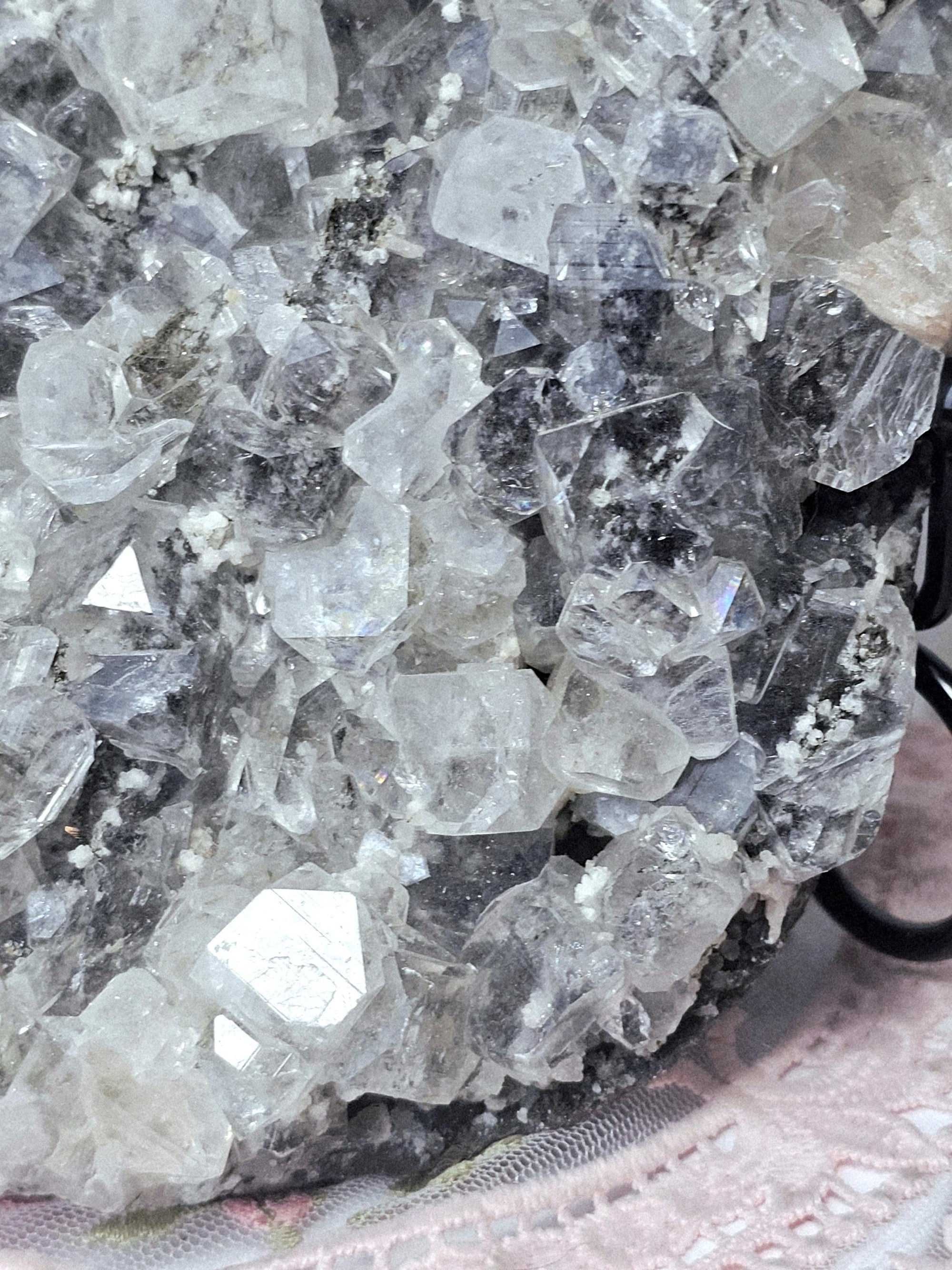 Black Diamond Apophyllite with Stillbite, Healing Crystal Specimen