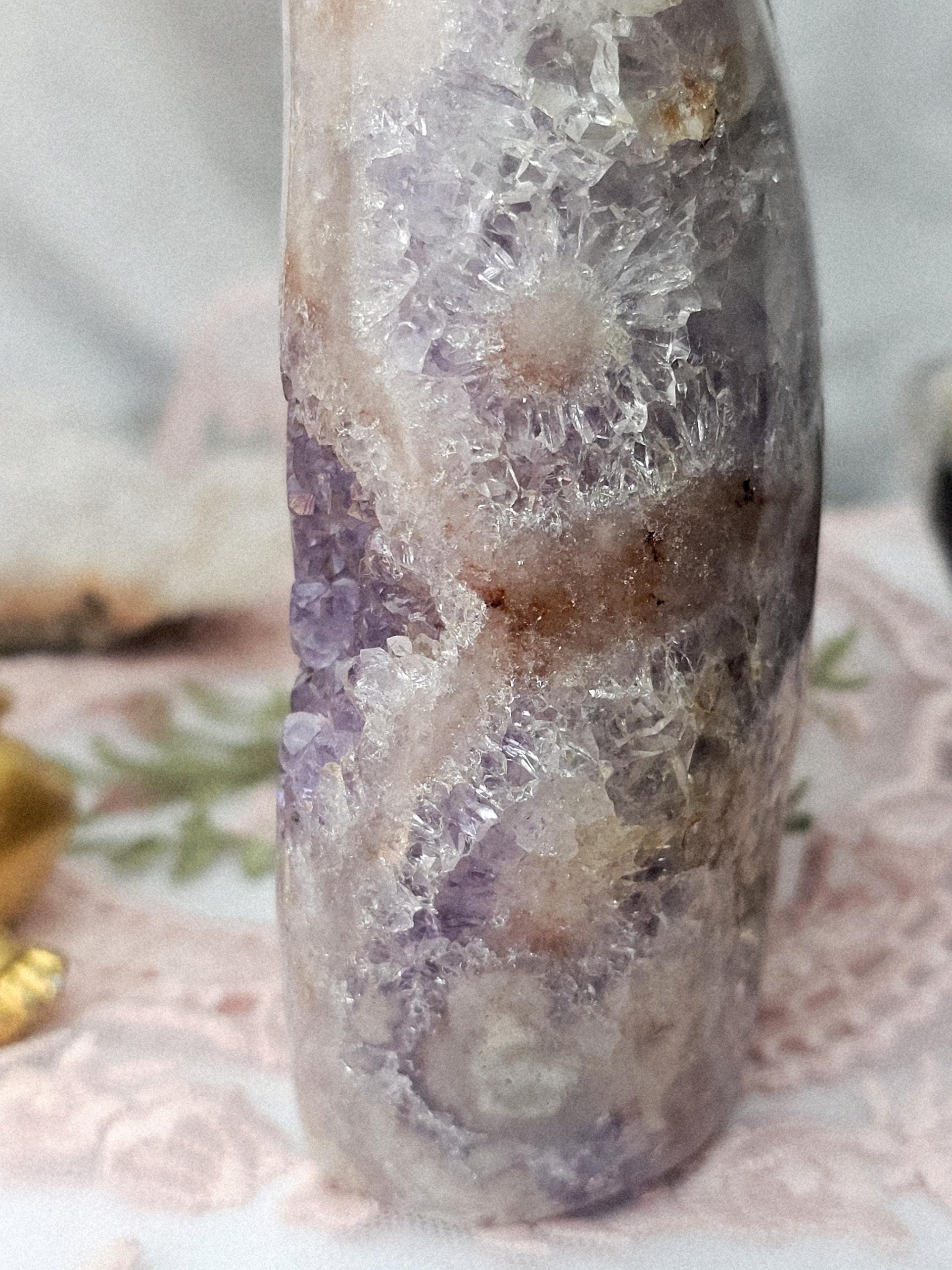 Brazilian Pink Amethyst Druzy Flame , Crystal Flame, Gift