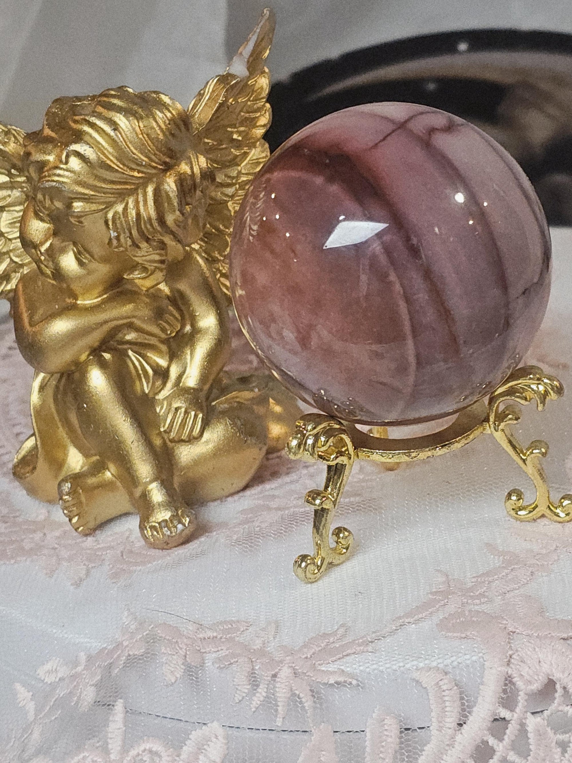 Purple Mookaite Crystal Sphere, Australian Jasper, Healing Stone