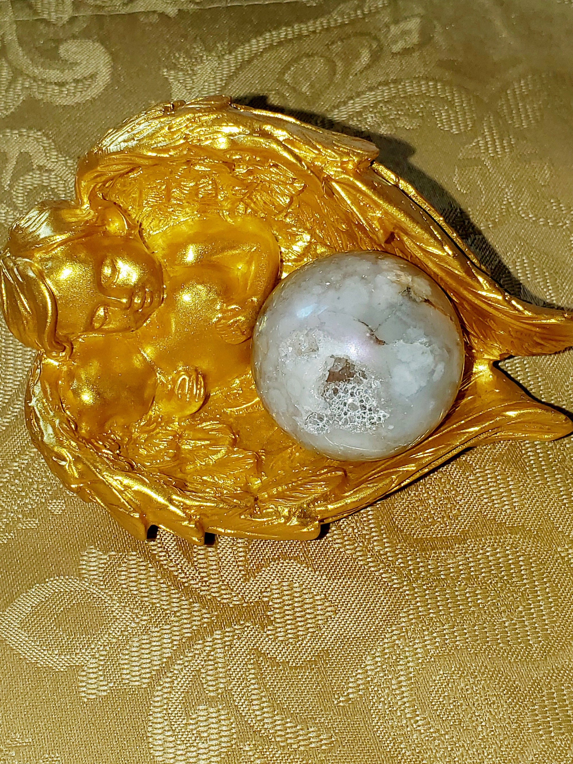 Angel, Angel Sphere Stand, Crystal Holder, Shabby Chic, Angel Collectible, Unique Gifts, Home Decor, Candle Holder, key holder