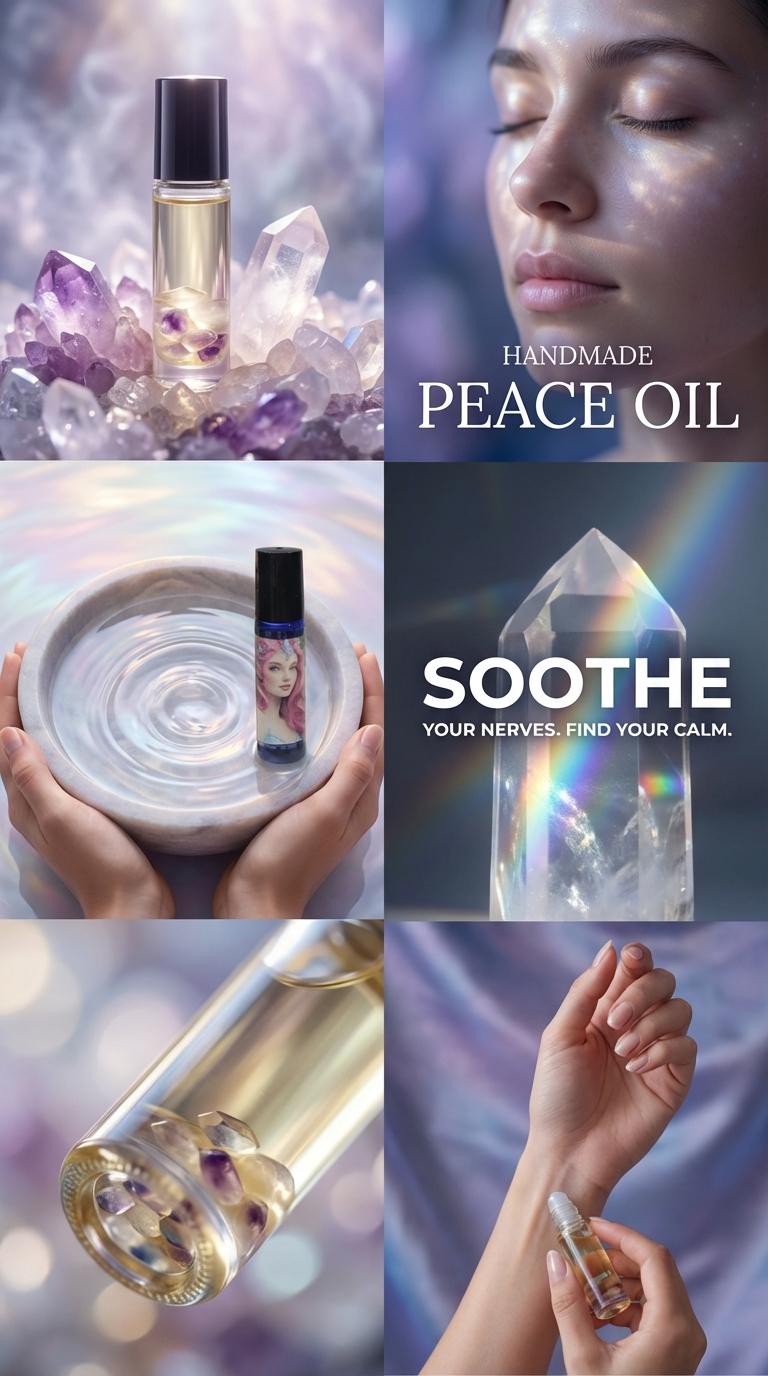 Divine Peace Crystal Oil, Angelic Essential Oils, Chakra Healing