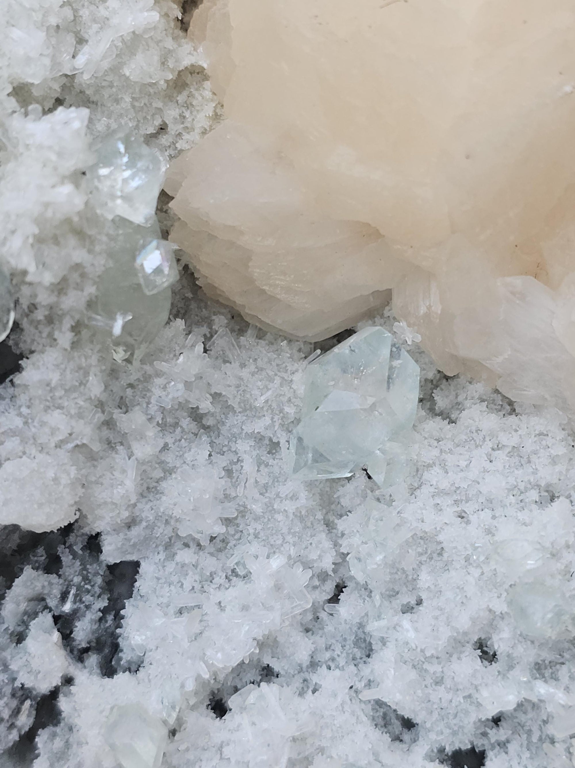 RARE LG 2.55 lb Sugar Green Diamond  Apophyllite with Stillbite from India , Apophyllite, Crystal, Crystals, Home decor