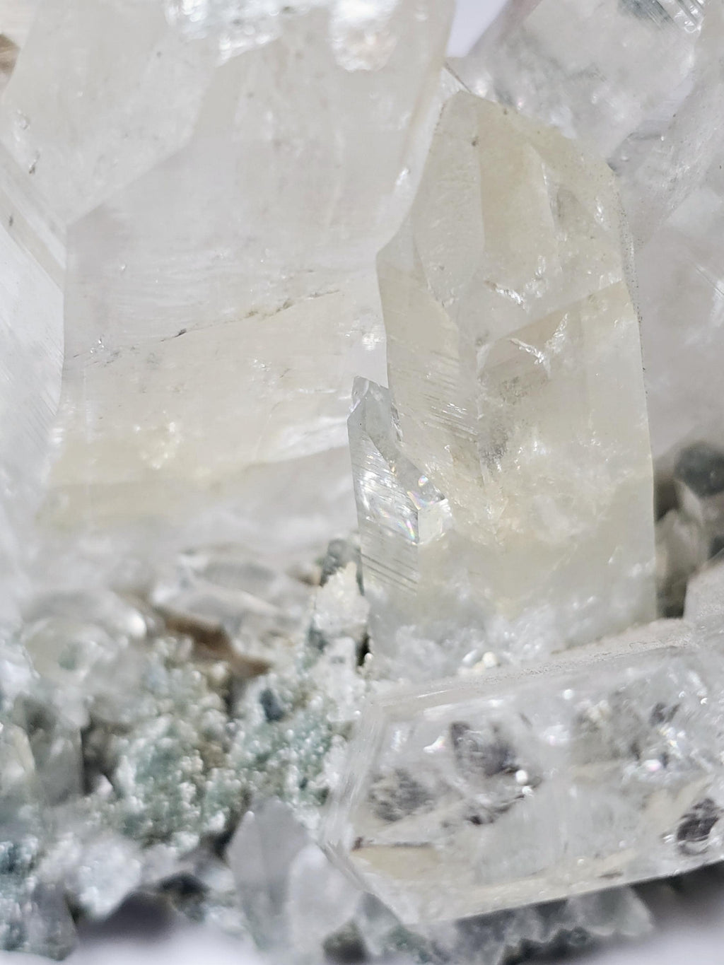 RARE LG  Lemurian Quartz Cluster in Fuschite, Columbia, Crystal Cluster