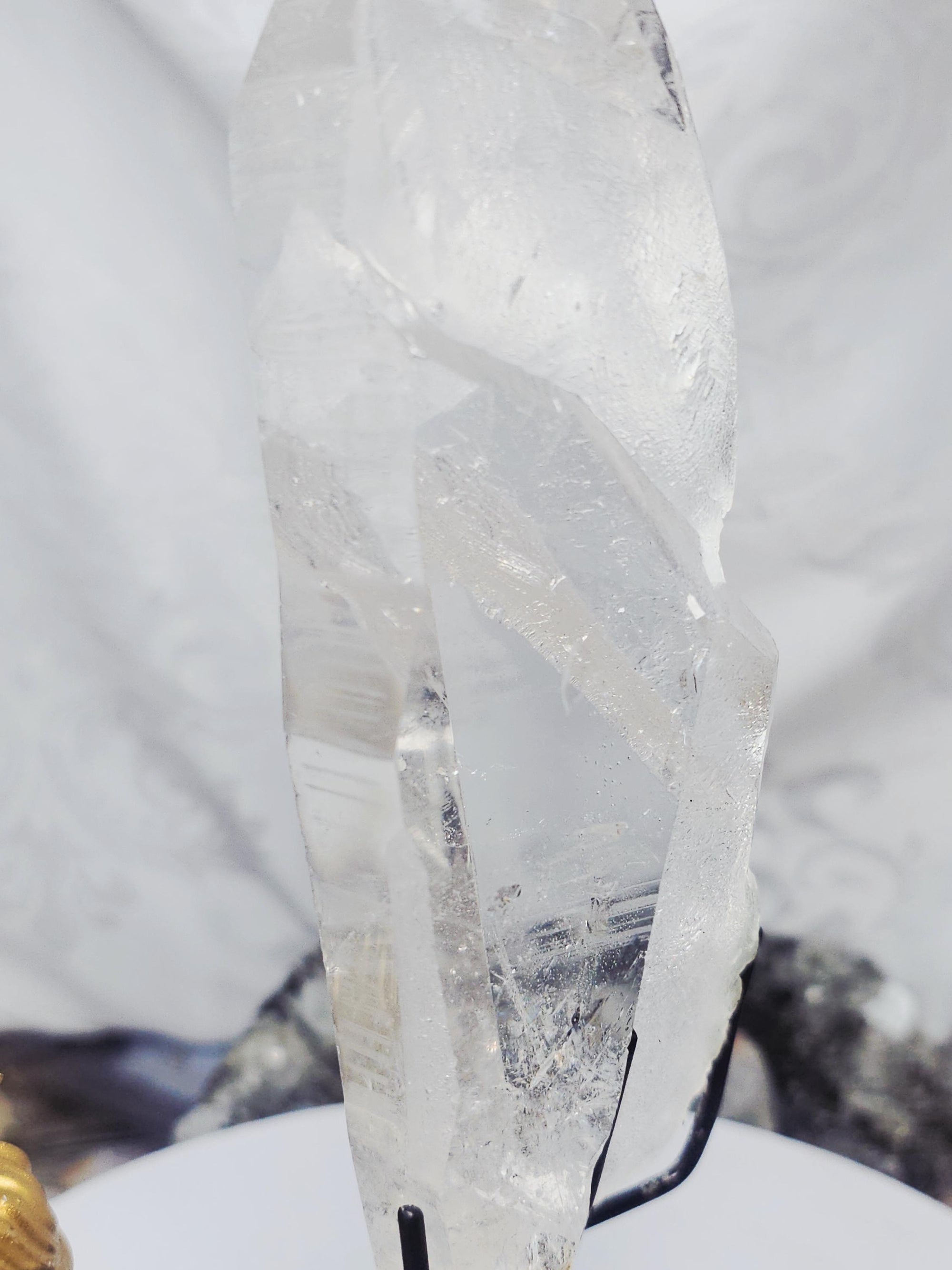 RARE LG  Lemurian Inner Child or Manifestation Quartz on a Stand , Columbia, Crystal Statement Piece