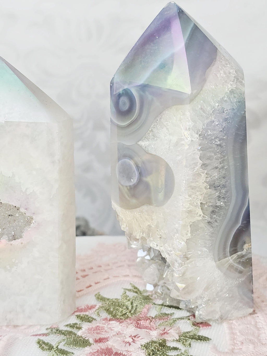 Aura Druzy Agate Towers, Crystal, Home Decor