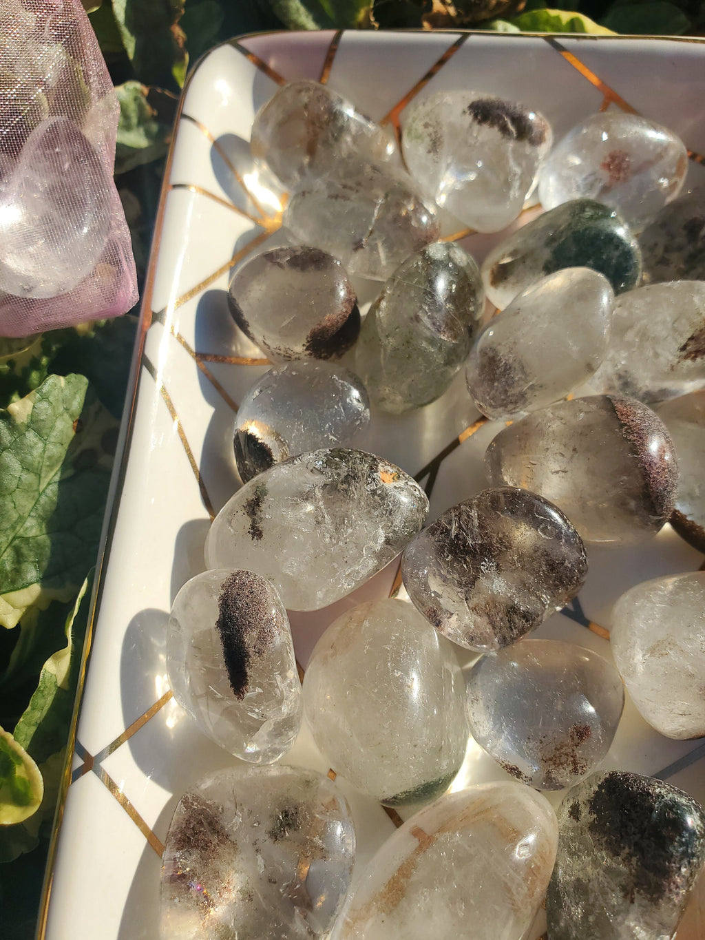 5 Garden Quartz tumble stone, landscape quartz, scenic quartz, healing crystal, manifestation, good luck, calming,