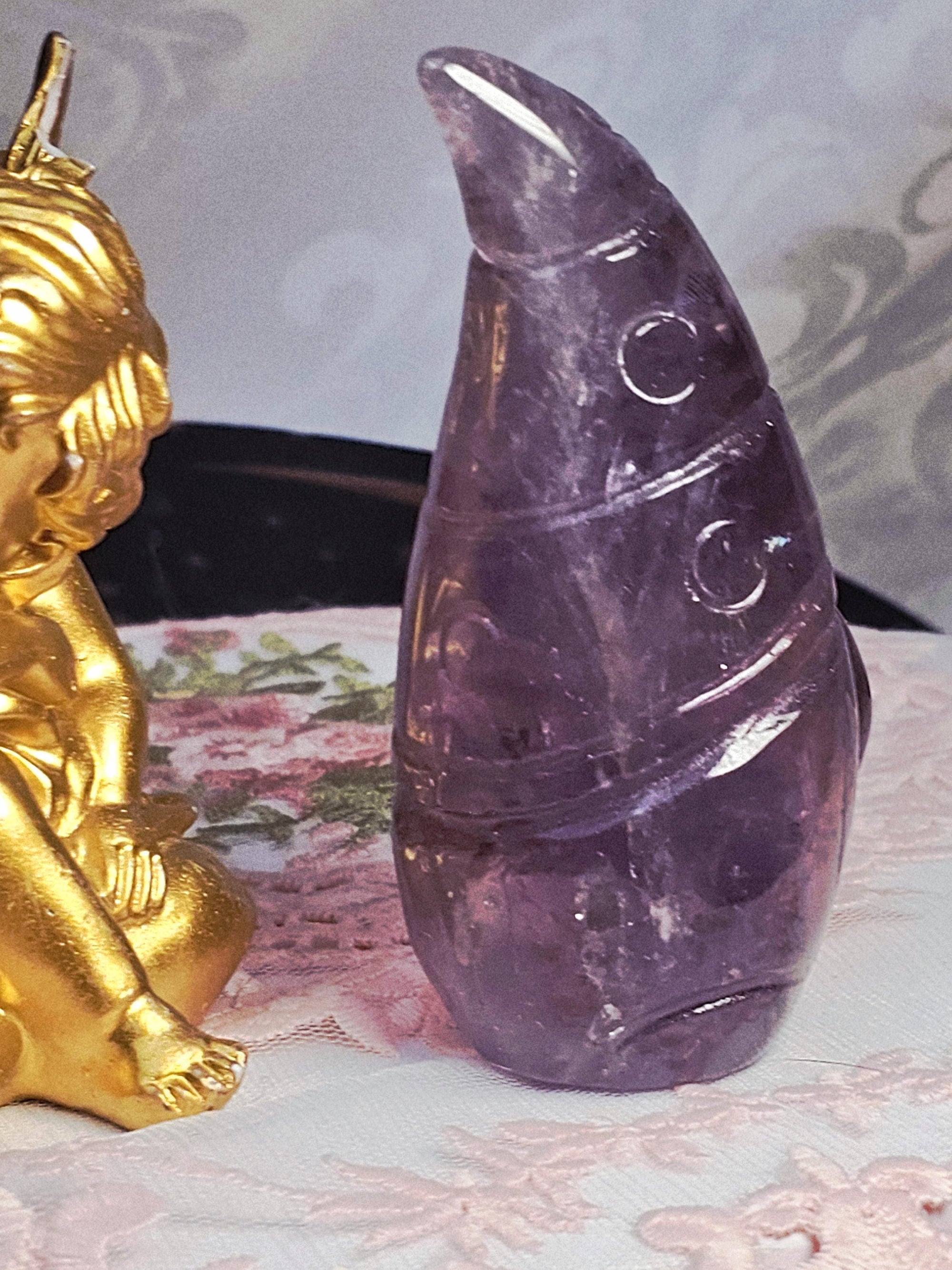 Large Amethyst Gnome, Healing Crystal Decor, 3.8 Inches
