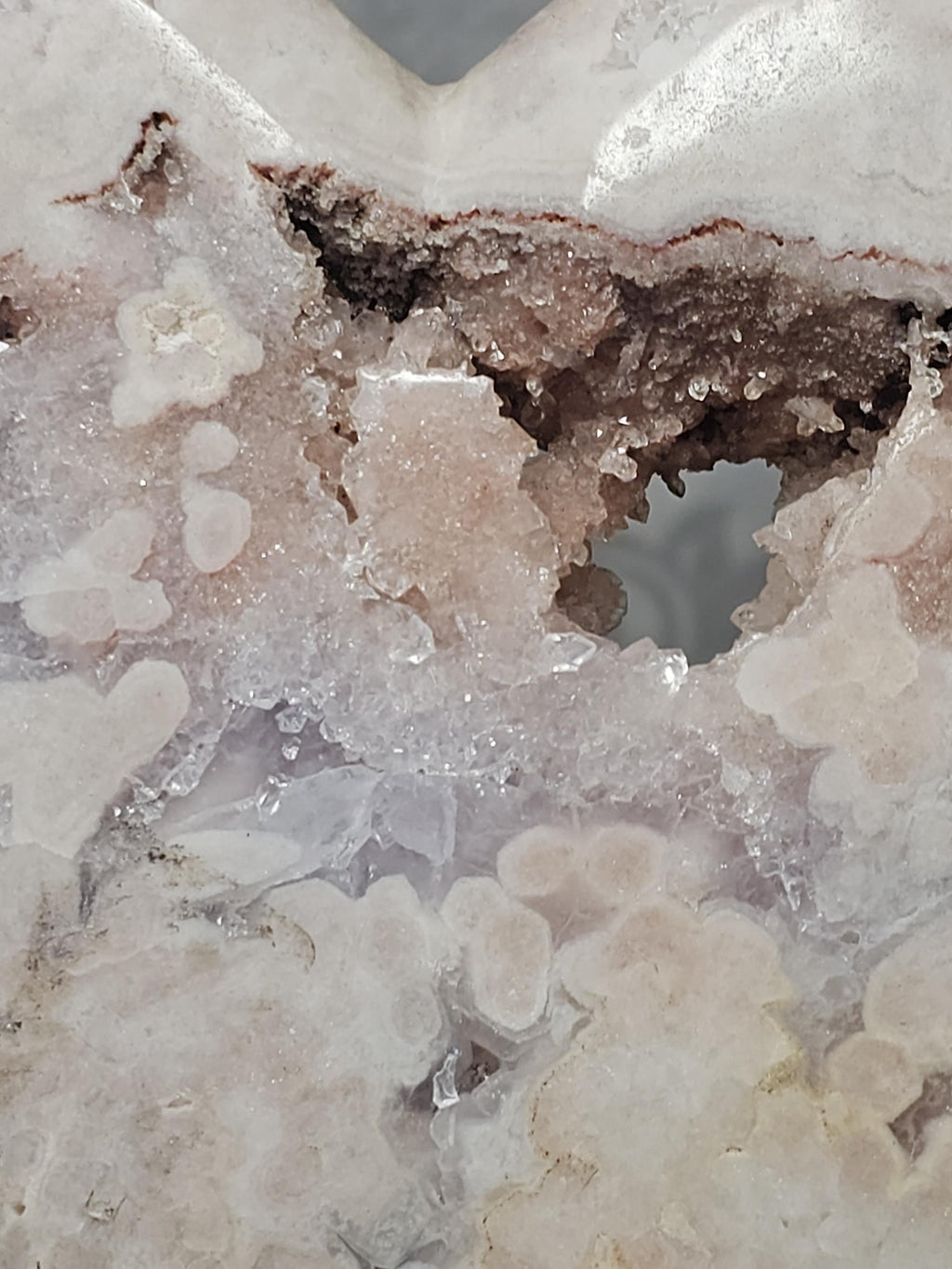 Pink Amethyst Druzy Heart, Rose Gold Stand, Brazilian Crystal Gift