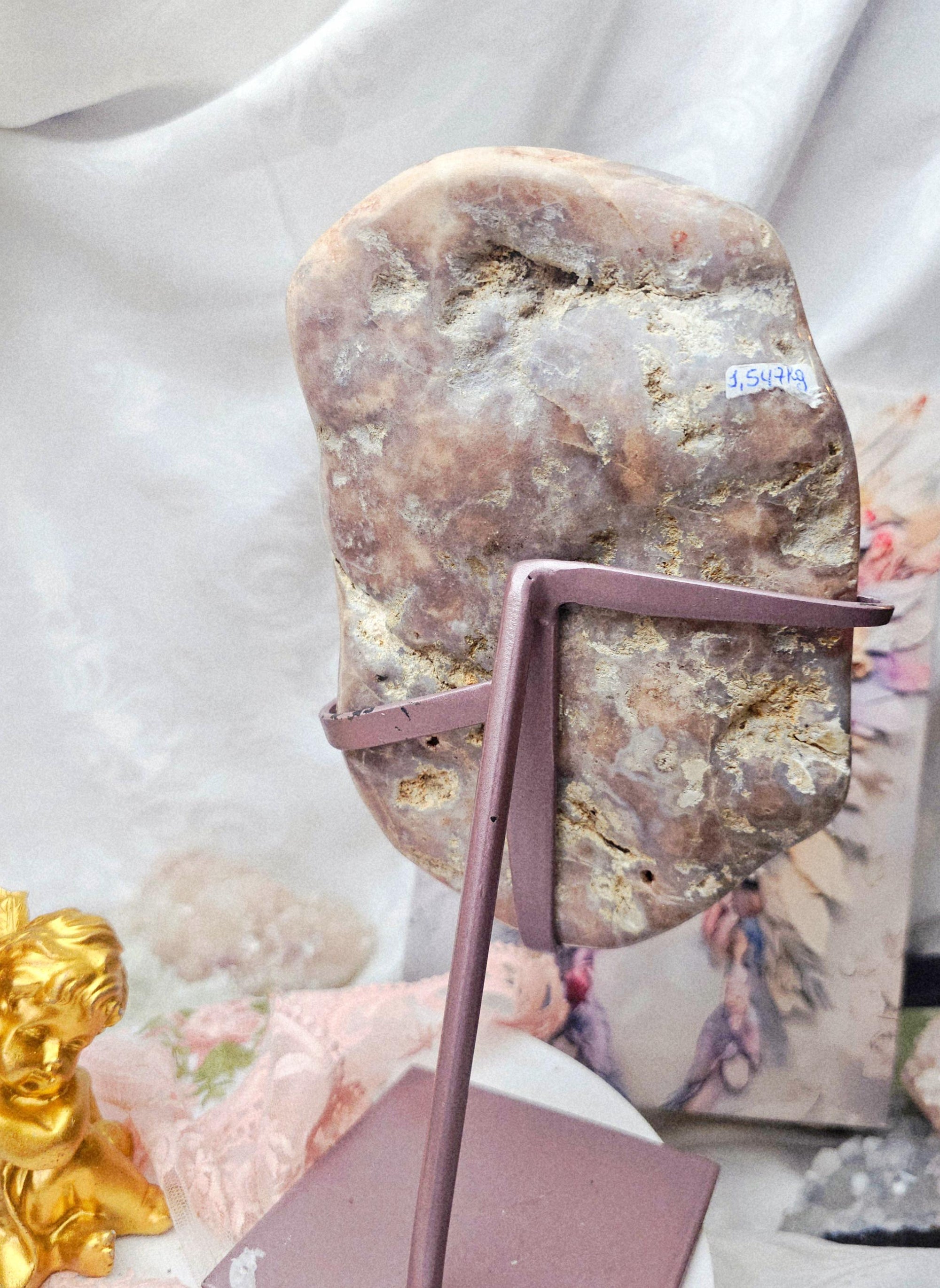 Pink Amethyst Slab 3 lbs, Calming Crystal, Gift, Statement Piece,  Shabby Chic