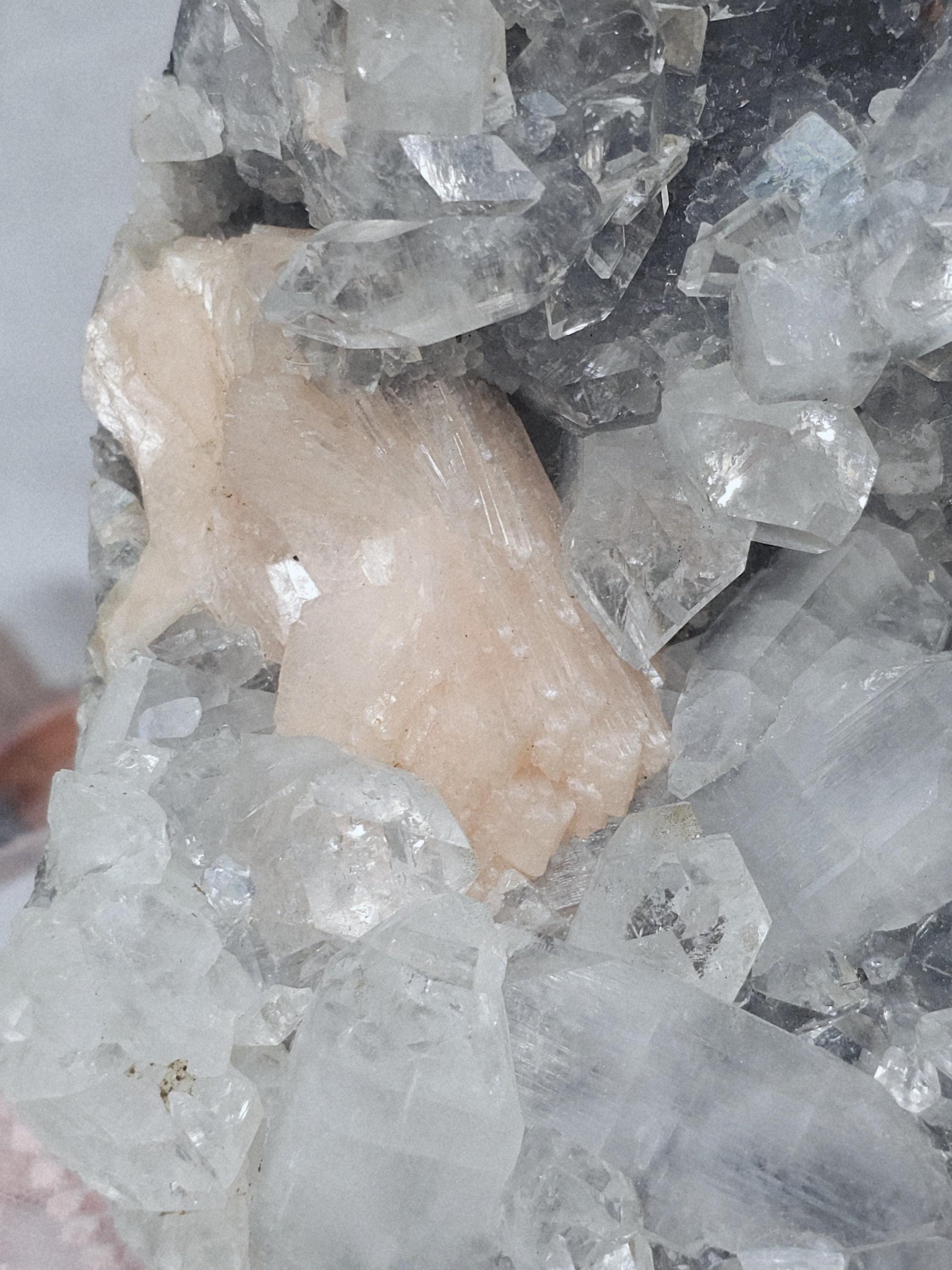 RARE LG 6lb Chrome Diamond  Apophyllite  with Stillbite from India , Apophyllite, Crystal, Crystals