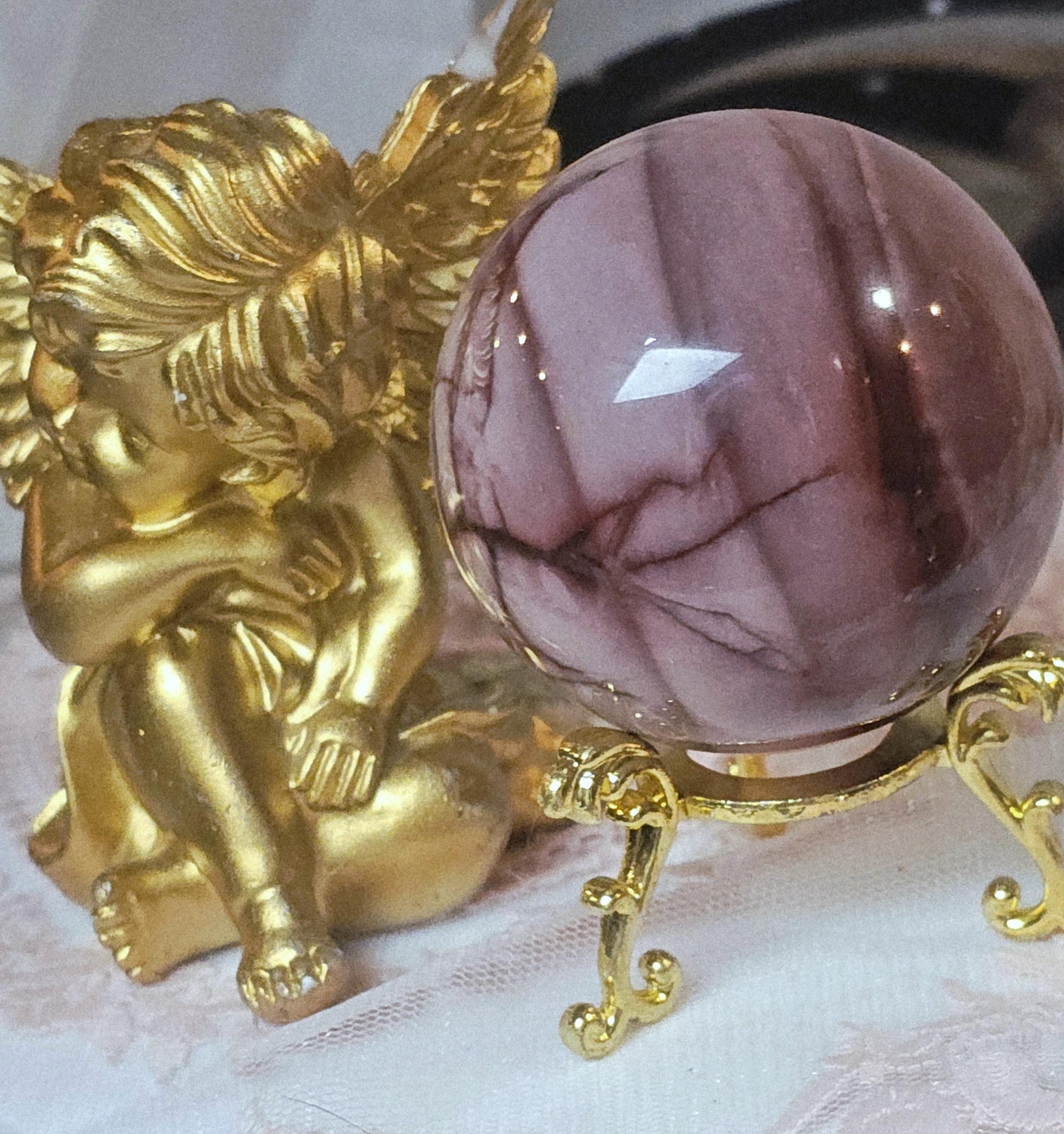Purple Mookaite Crystal Sphere, Australian Jasper, Healing Stone