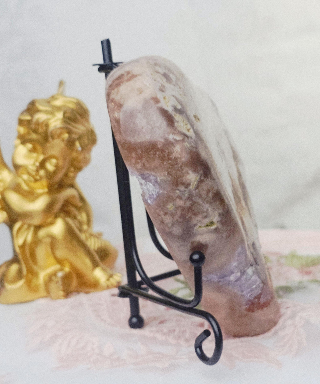 Brazilian Pink Amethyst Druzy Heart, Crystal Decor, 4.5 Inches