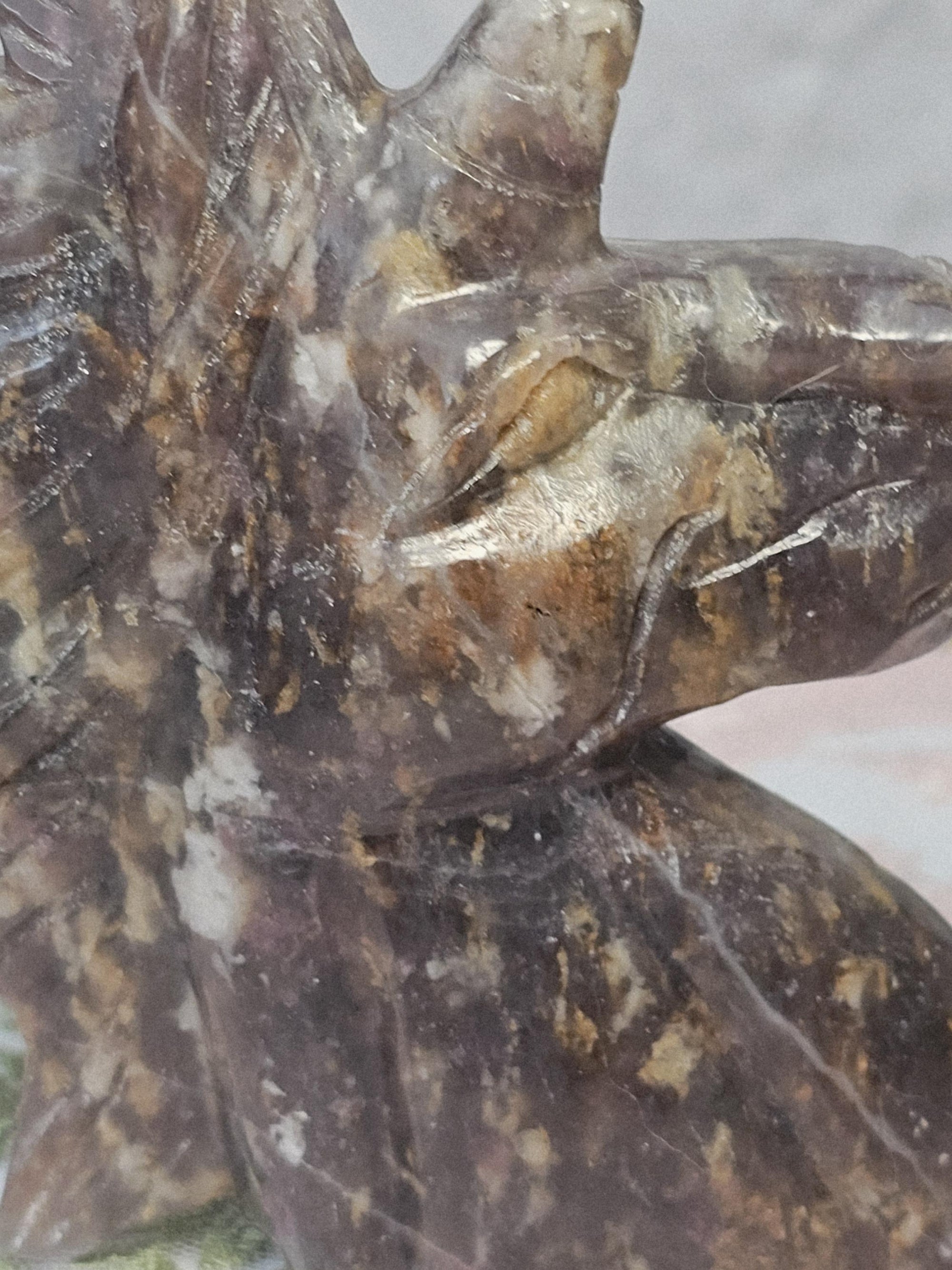 Rare Unicorn Stone Unicorn Carving, Pink Tourmaline Lepidolite Crystal