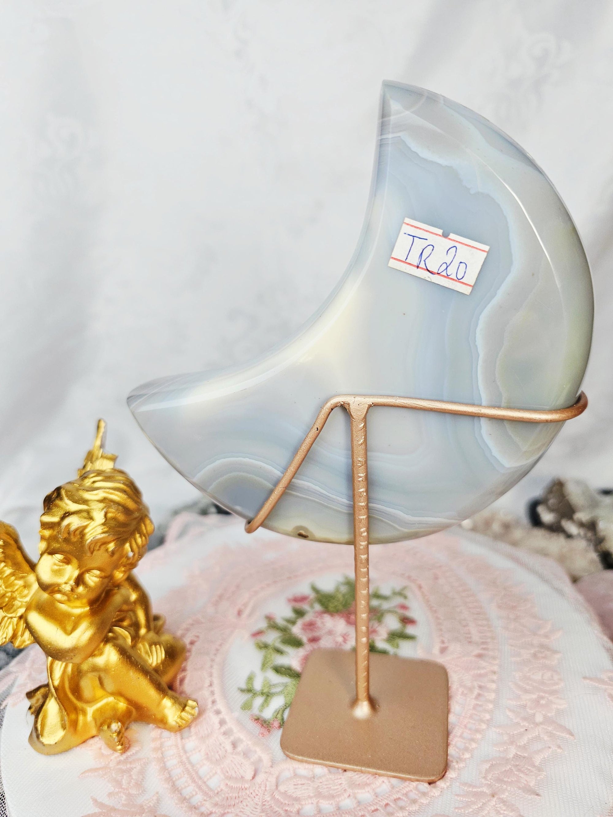 Agate Moon, Moon, Crystal, Home Decor