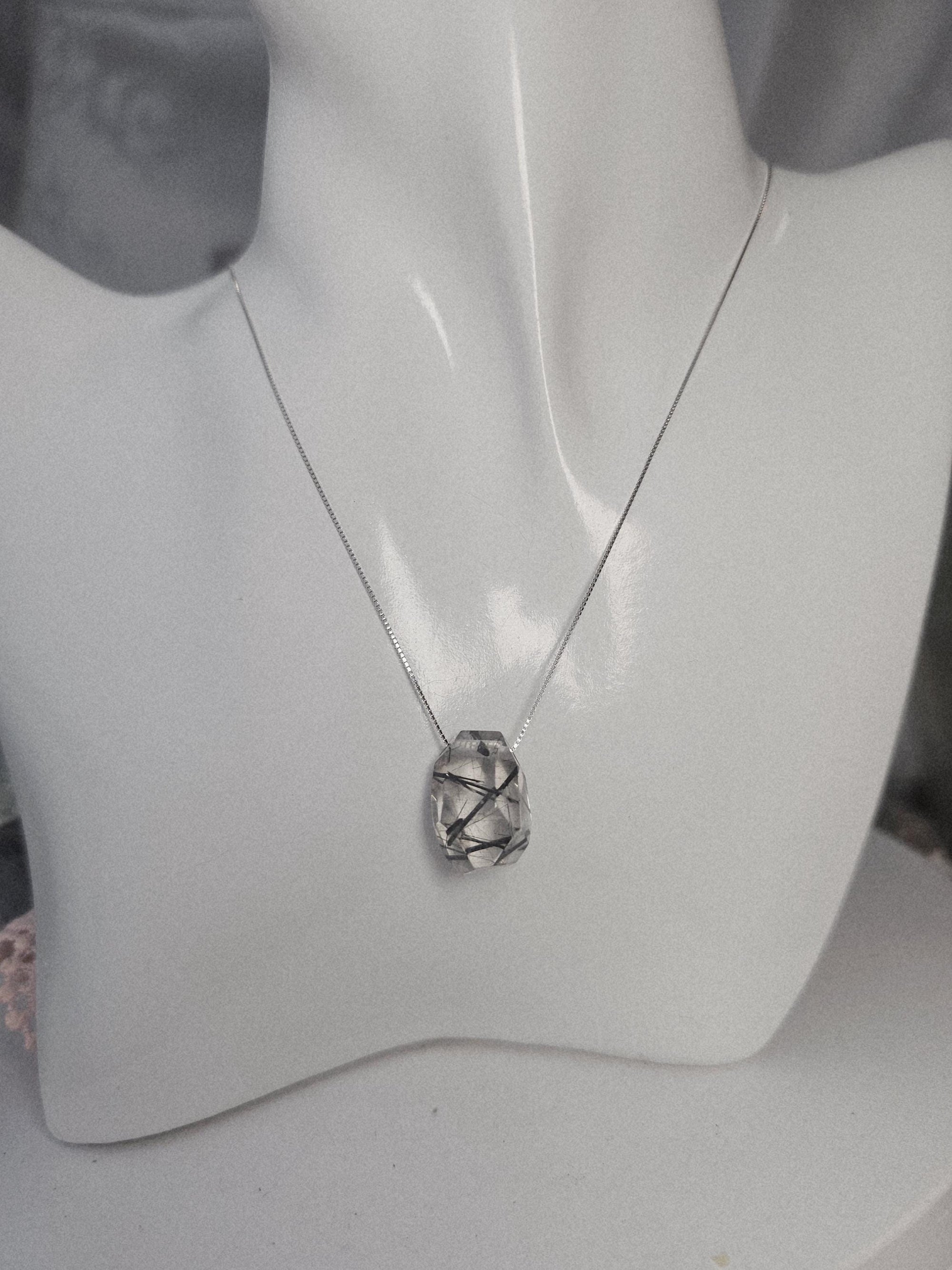 Rutilated Handmade Necklace, 925 Silver Or Gold Chain