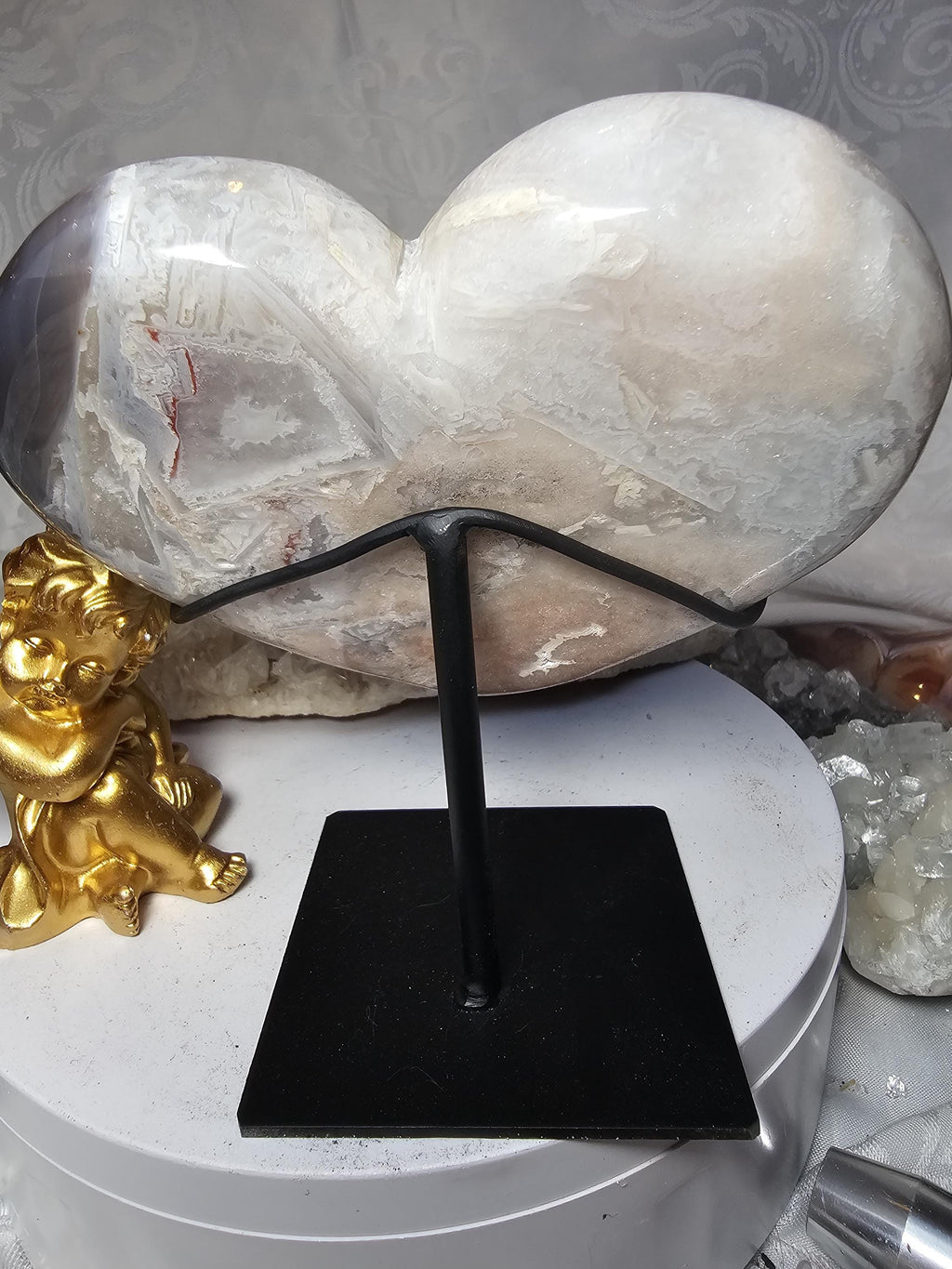Sparkling Pink Amethyst Druzy Heart, Brazilian Crystal Gift