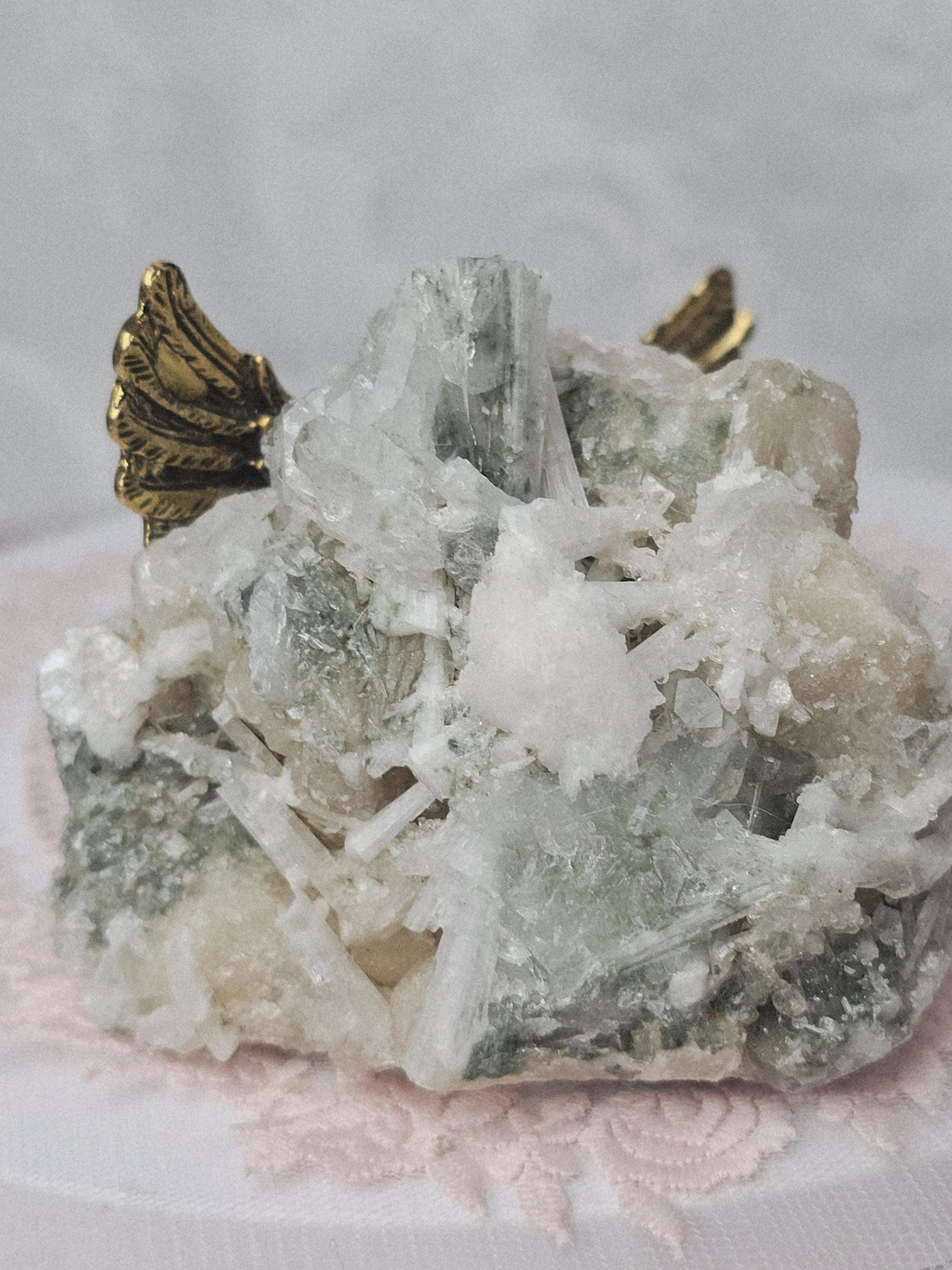 Rare Candy Apple Green Apophyllite with Scolecite and Stillbite