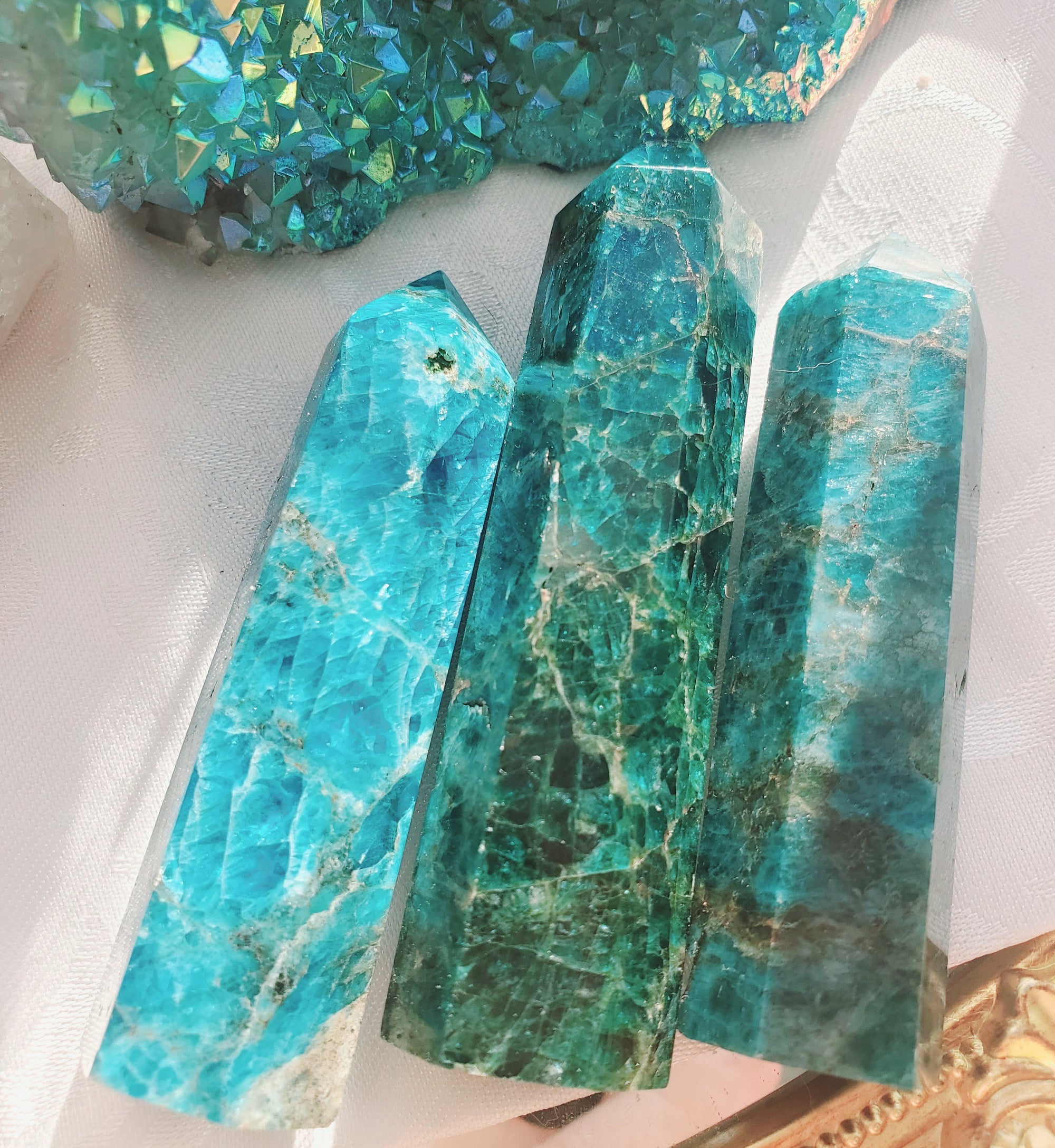 Apatite Gemstone Tower, Crystal Point, Healing Stone, Crystal Tower, Gift