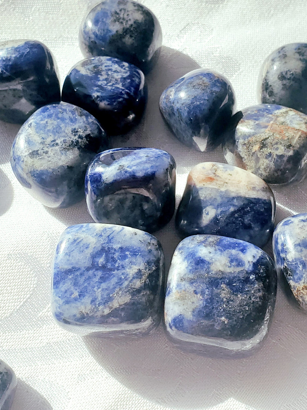 5 AAA Grade Sodalite Tumble Stones, Reiki Crystal Set
