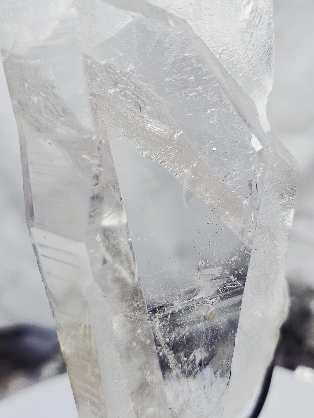 RARE LG  Lemurian Inner Child or Manifestation Quartz on a Stand , Columbia, Crystal Statement Piece