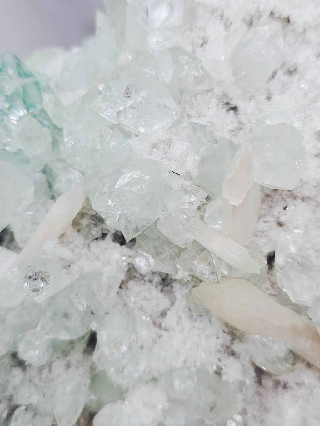 RARE LG 3lb Sugar Green Diamond  Apophyllite with Stillbite from India , Apophyllite, Crystal, Crystals, Home decor