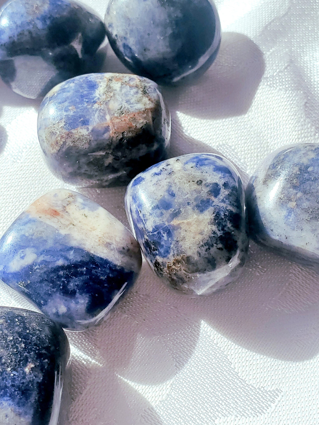 5 Sodalite Tumble Stones, Sodalite, Chakra Stone, Worry Stone,Tumbled Reiki Stone, Crystal Grid, Healing Stone, AAA Grade Sodalite Stones