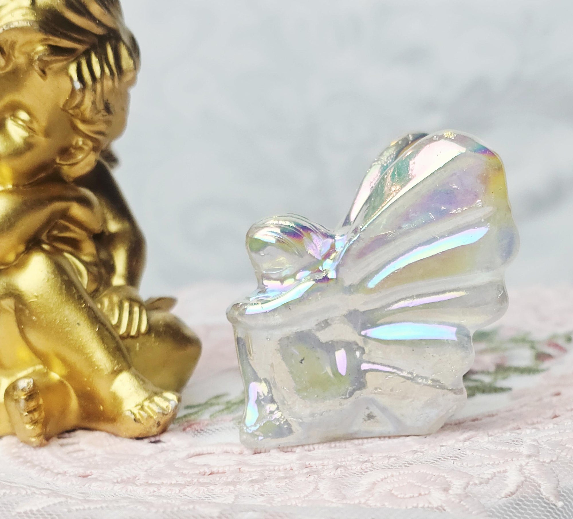 Angel Aura Clear Quartz Fairy, Healing Crystal