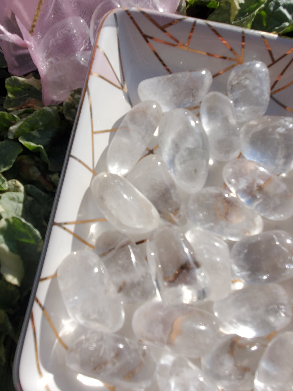 5 Clear Quartz Tumble Stones(>1in)/ Clear Quartz crystal/ Clear Quartz Pocket Stone / Clear Quartz Tumbled/ Clear Quartz gemstone