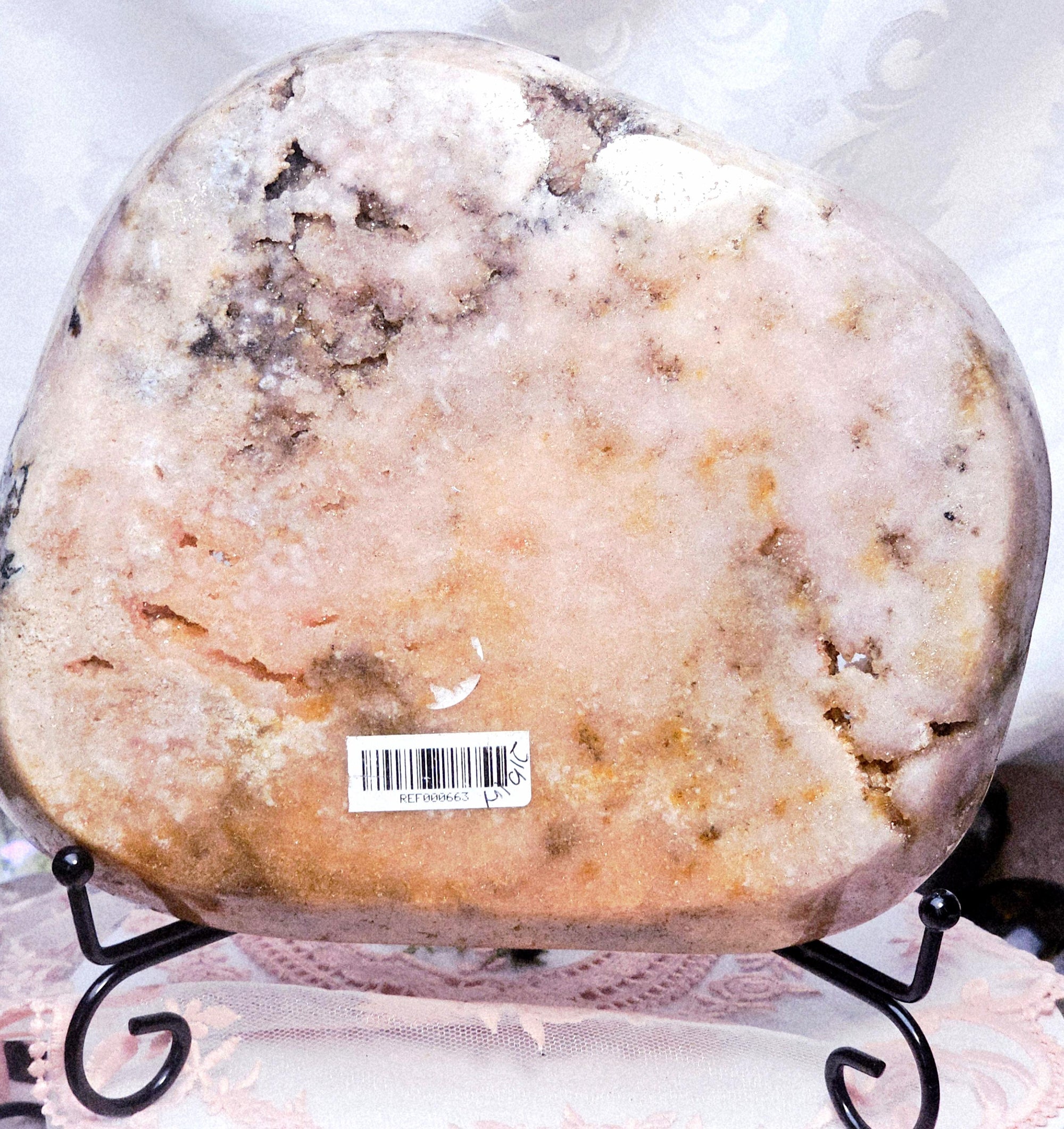 Handmade Pink Amethyst Druzy Bowl, Jasper Inclusions