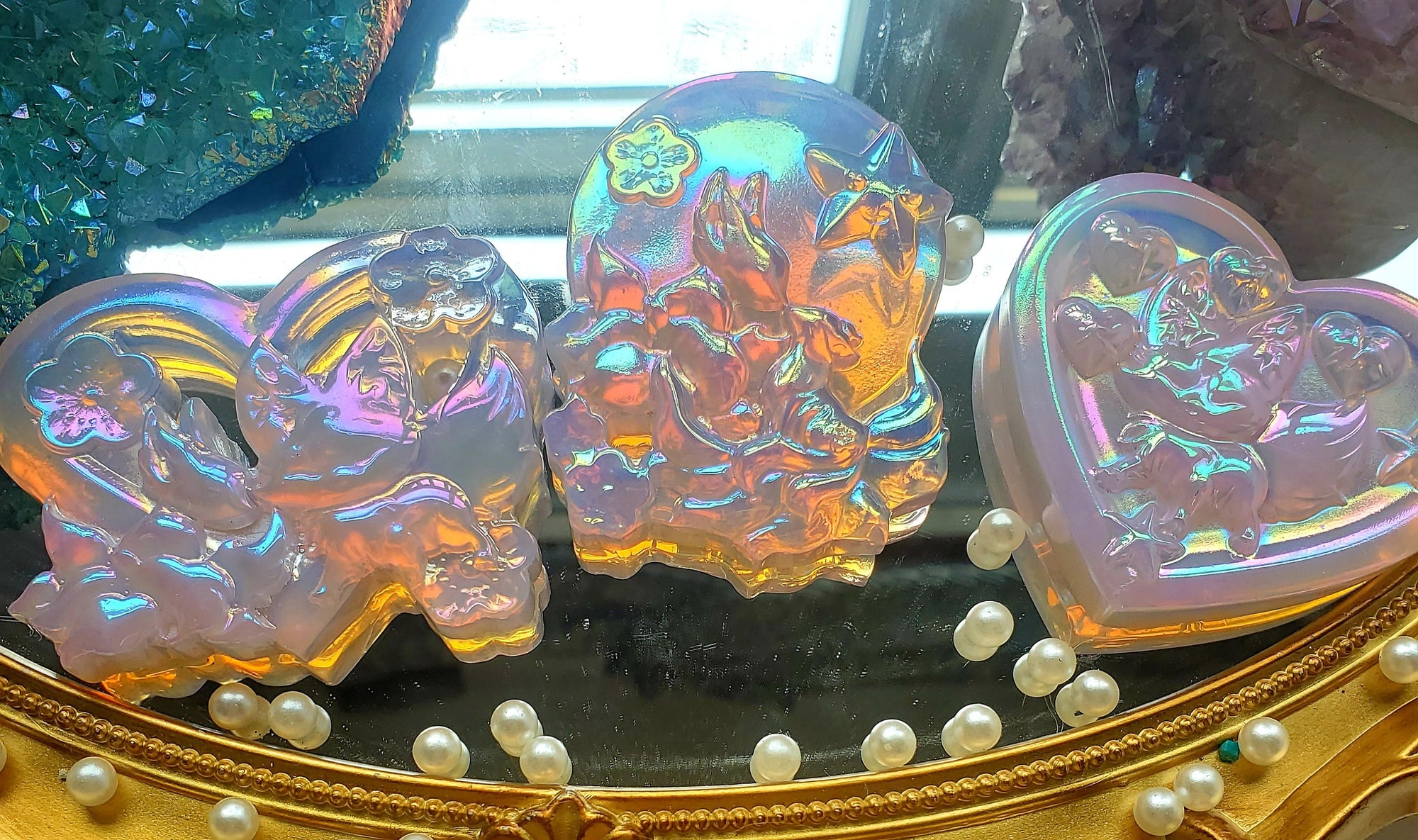 Kitsune Crystal, Angel Aura Opalite Crystal, Kitsune,Crystal