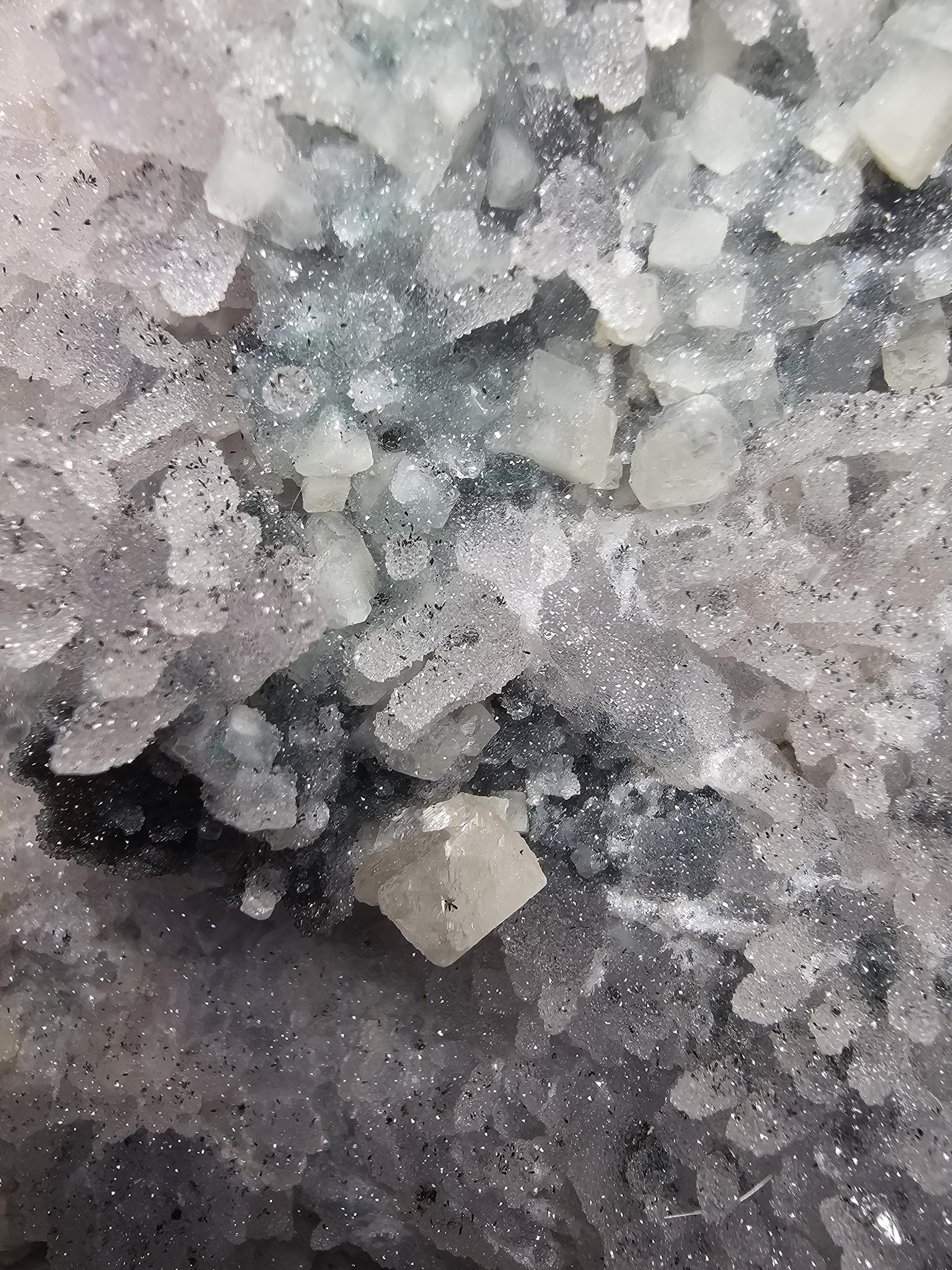 34.75 lb Rare Amethyst Cathedral with Sugar, Calcite Cubes, Flowers