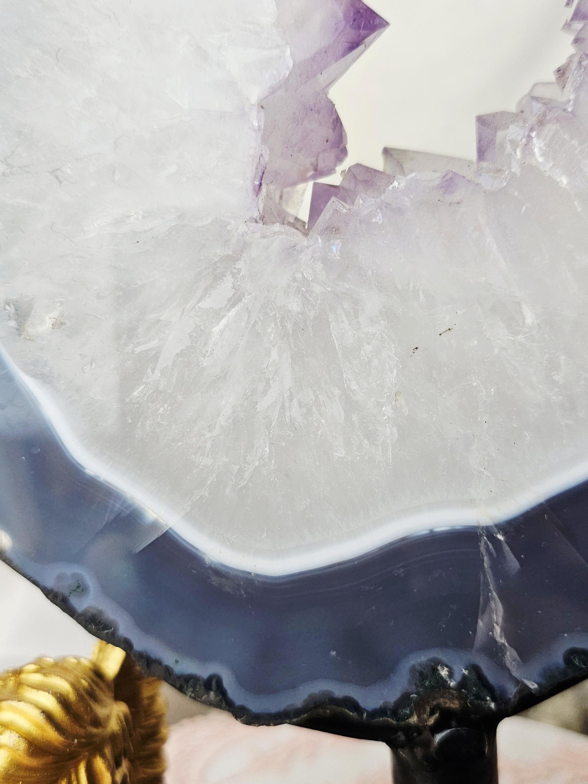 Amethyst Portal with Moss Agate and Blue Chalchedony, Amethyst Portal