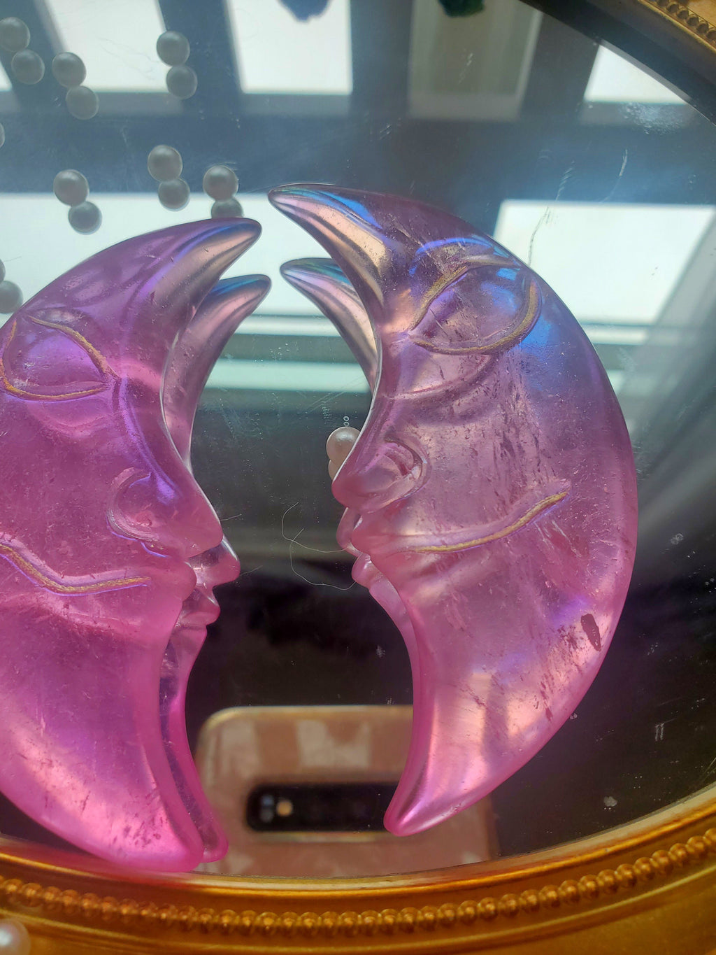 Aura Clear Quartz Moon, Angel Aura, Moon crystal,Crystal