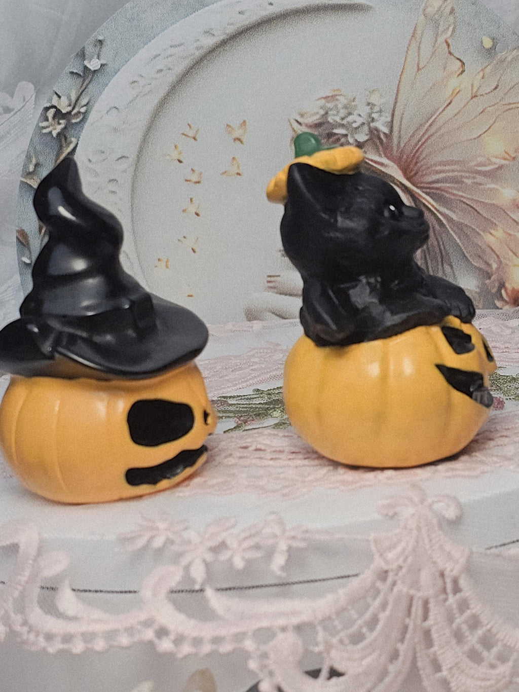 Halloween Obsidian Hand Painted Decoration, Black Obsidian Cat, Cute Halloween Decorations, Home Decor