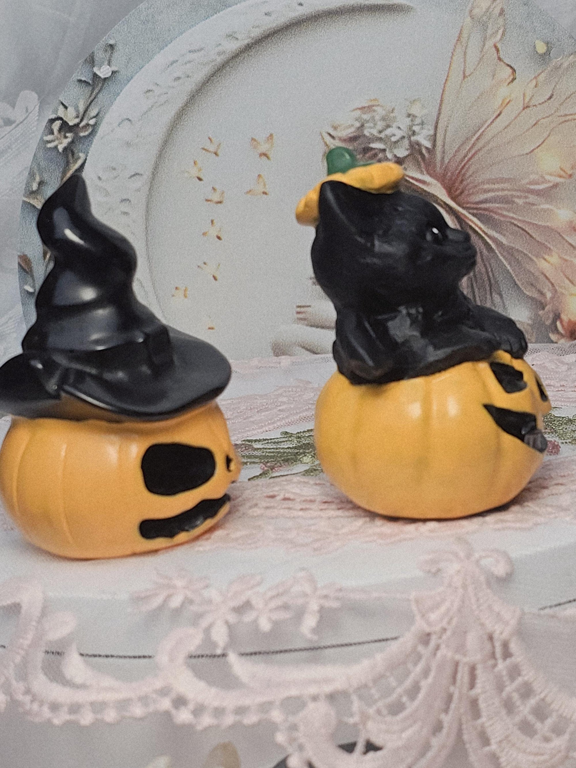 Halloween Obsidian Hand Painted Decoration, Black Obsidian Cat, Cute Halloween Decorations, Home Decor