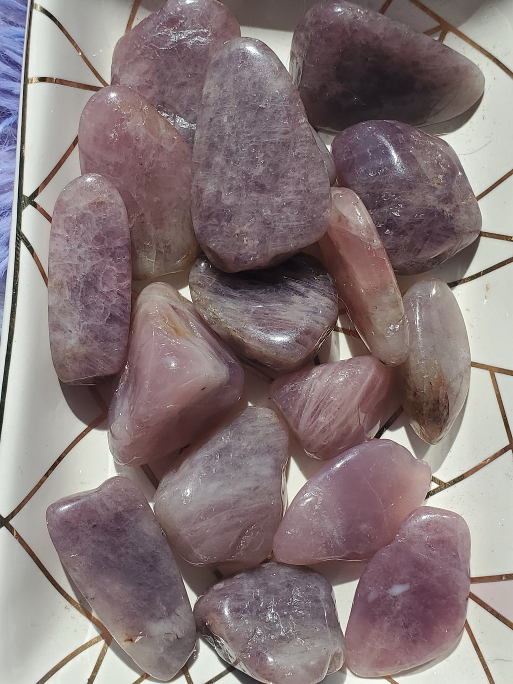 100g Tumbled Pink Amethyst Stone, Purple Rose Quartz Tumble Stones, Pink Amethyst, Purple Rose Quartz Crystal, Healing Crystal