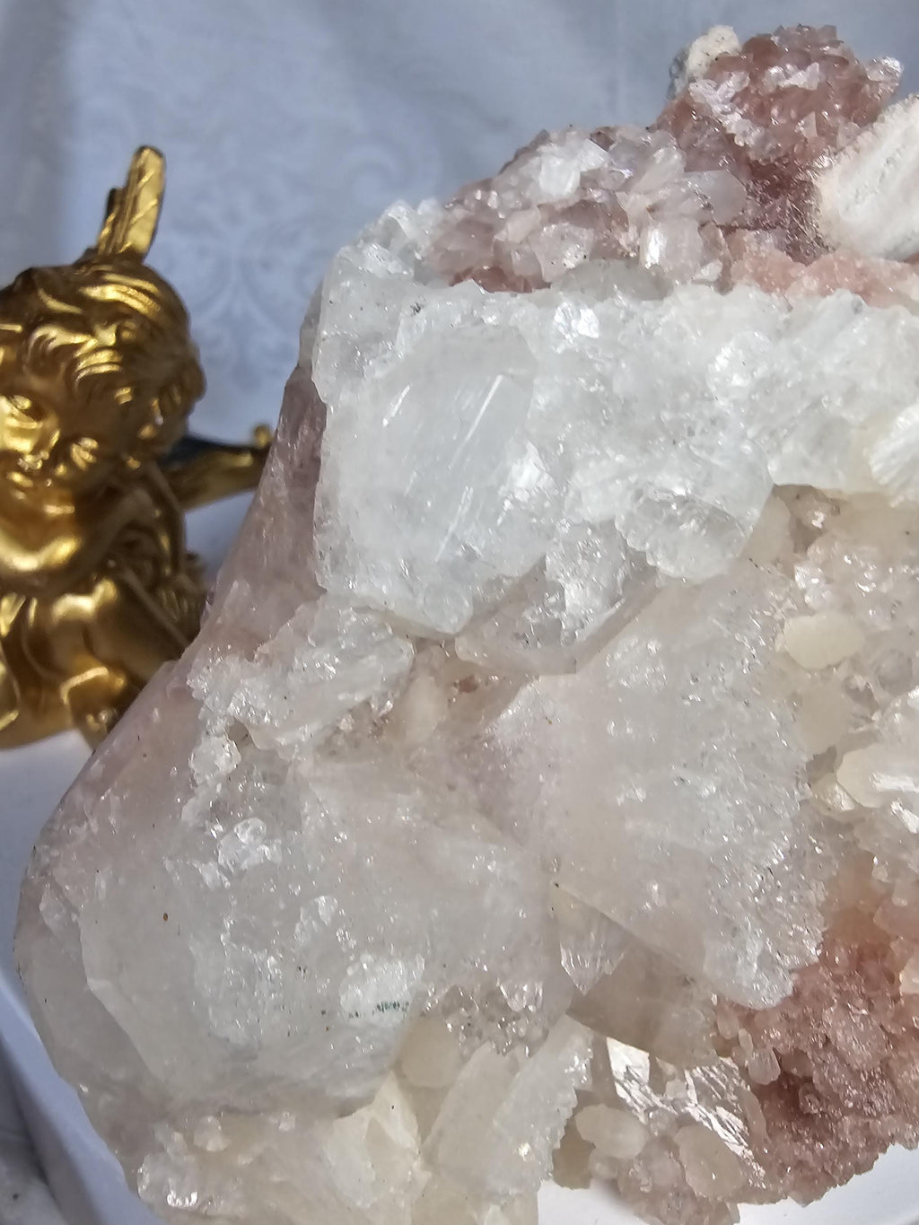 RARE Pink Cotton Candy Sugar Apophyllite from India , Apophyllite, Crystal, Crystal